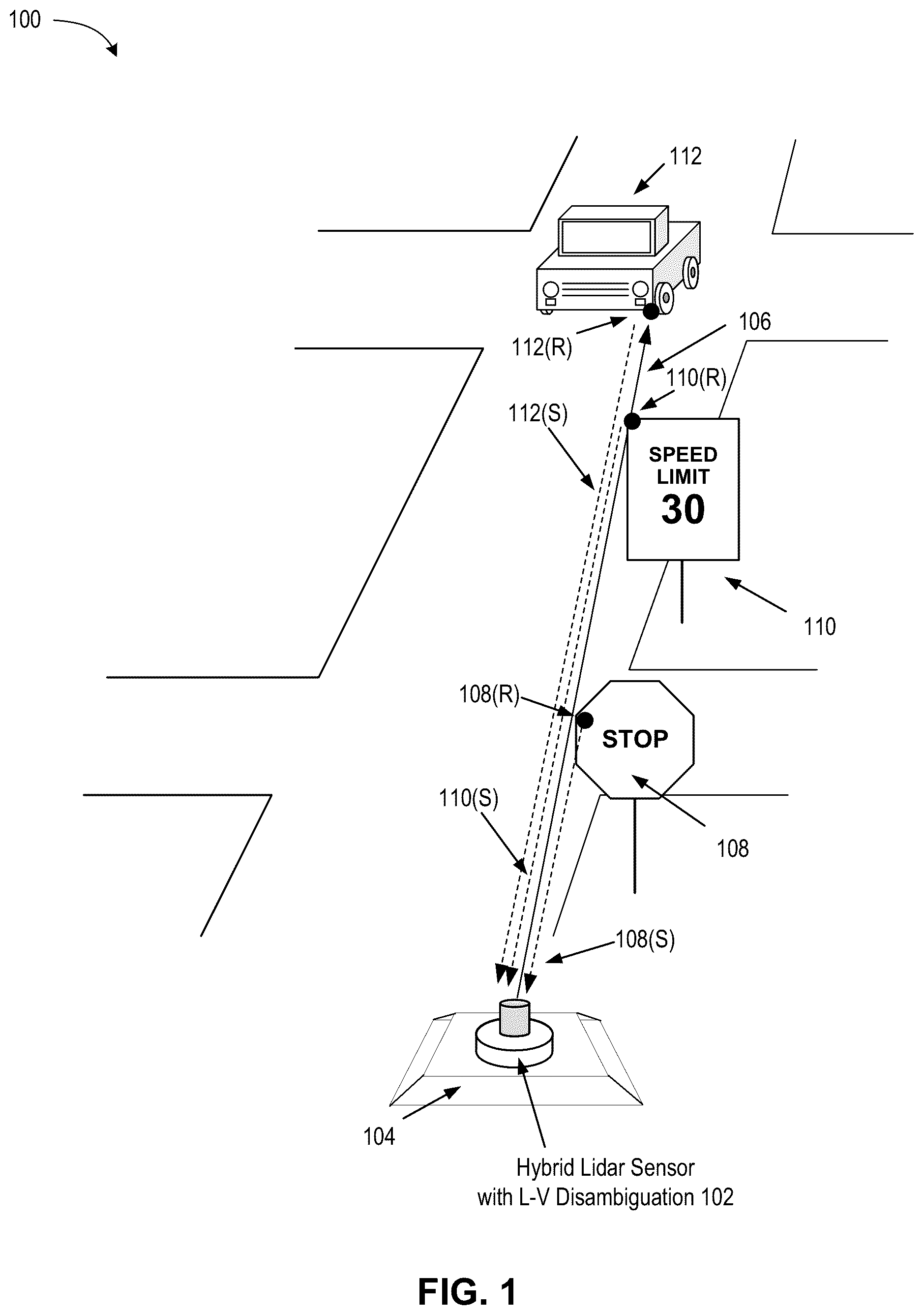 Patent US12504538 Figure 1 – Distance-velocity disambiguation in hybrid light detection and ranging devices
