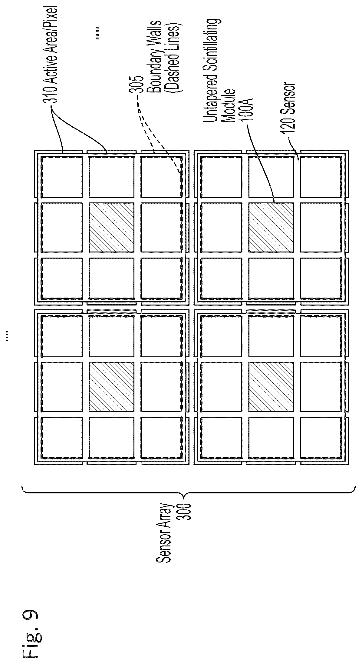 Patent US12504550 Figure 9 – Tapered scintillator crystal modules and methods of using the same