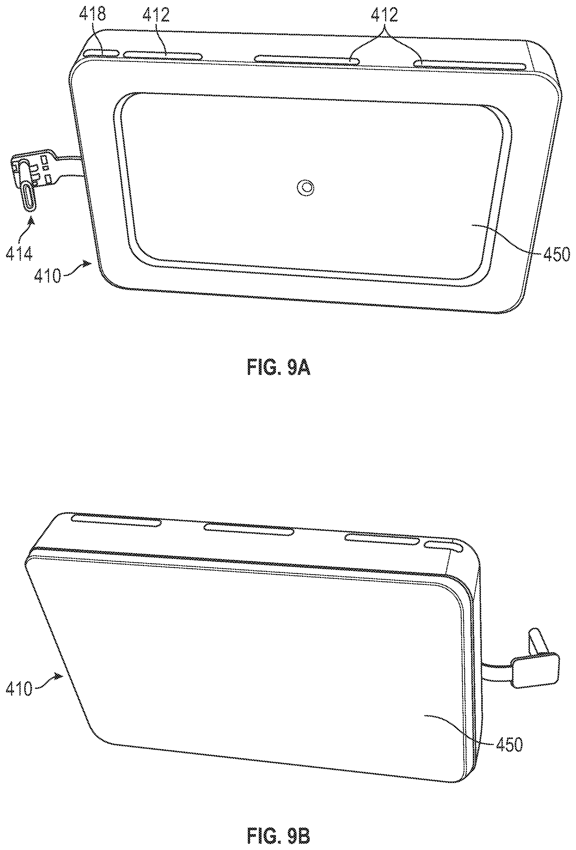 Patent US12504573 Figure 9 – External power bank and collapsible holographic projection accessory for portable electronic device
