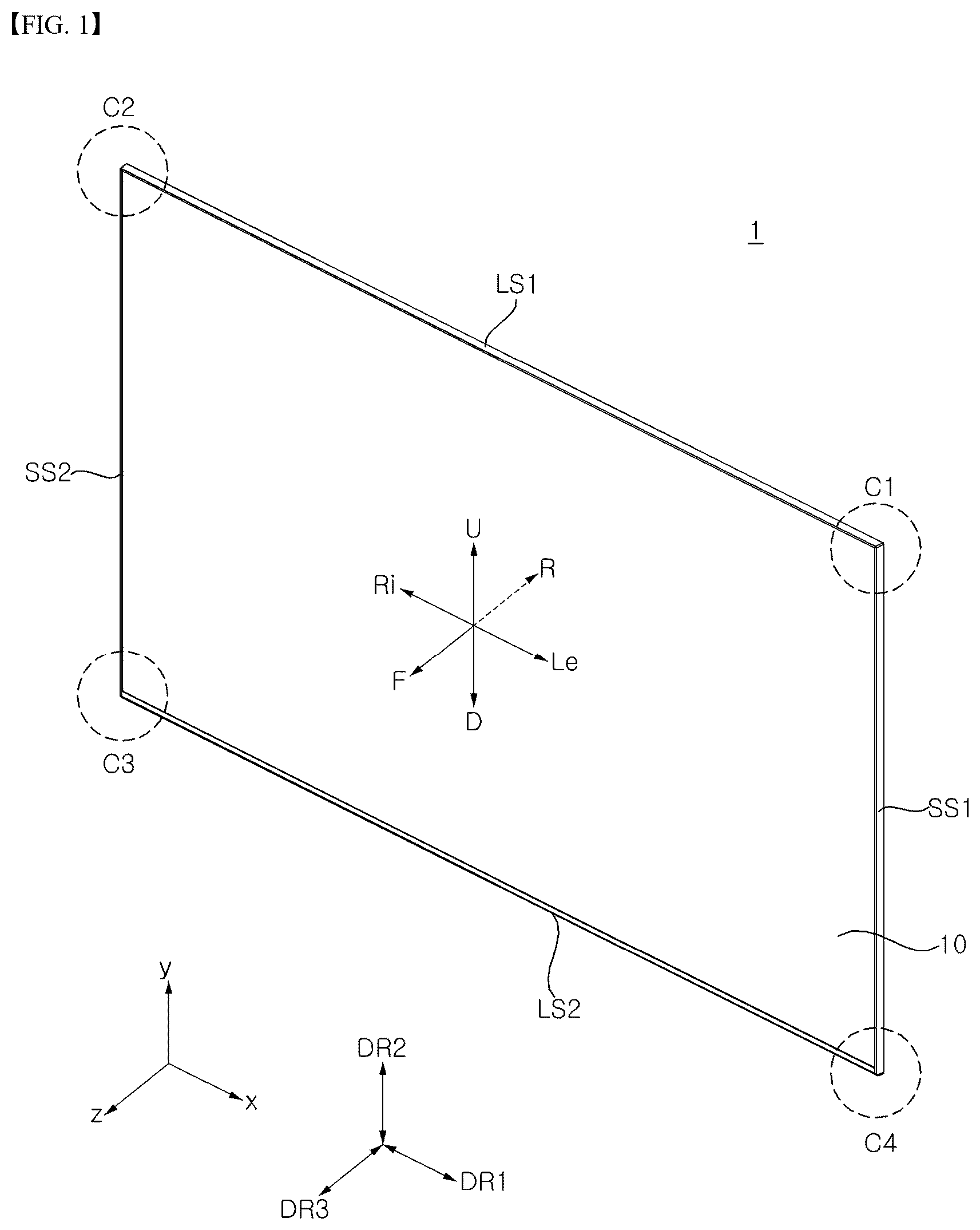 Patent US12504576 Figure 1 – Display device including light-absorbing layer with phosphor for light conversion