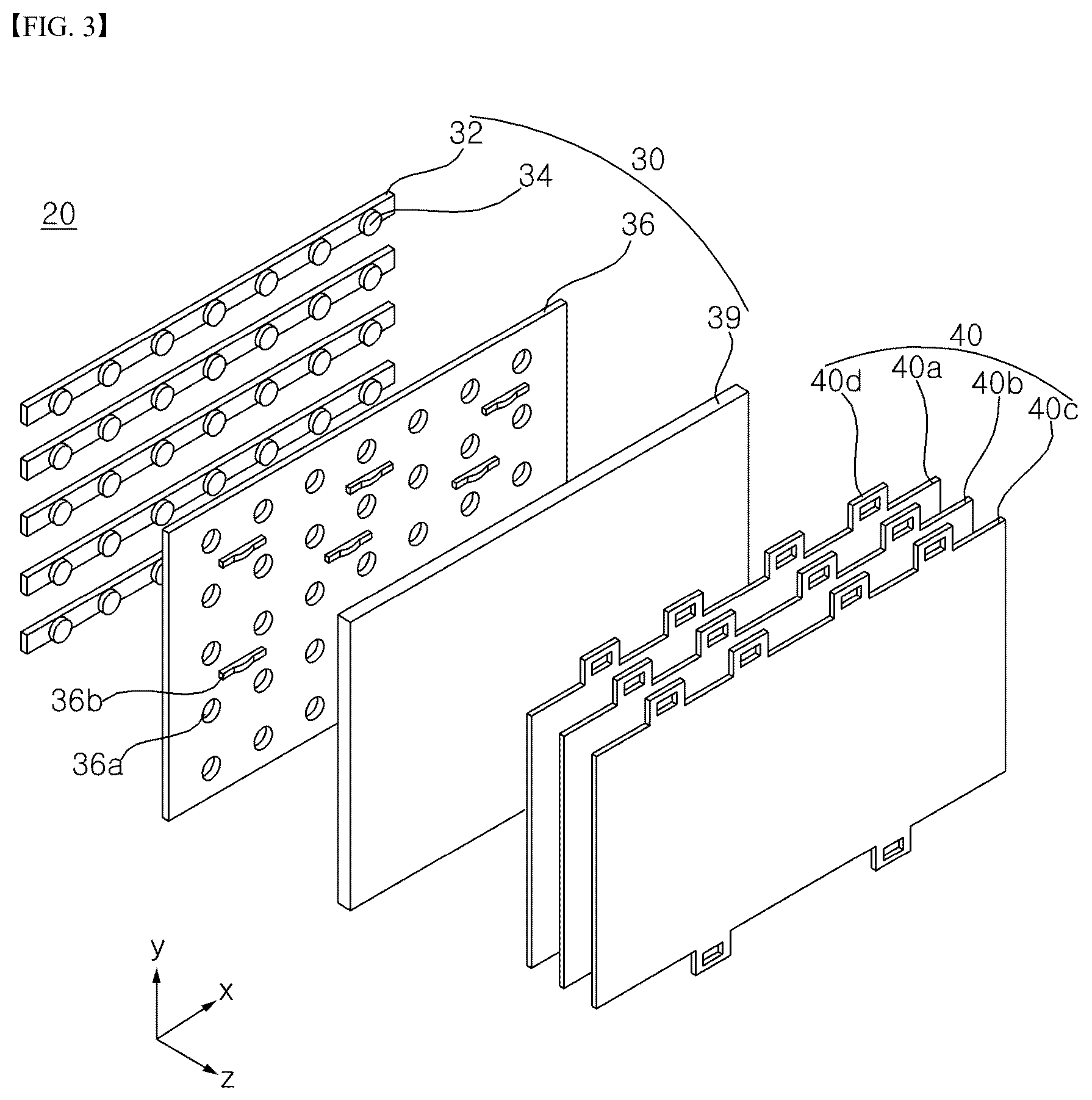 Patent US12504576 Figure 3 – Display device including light-absorbing layer with phosphor for light conversion