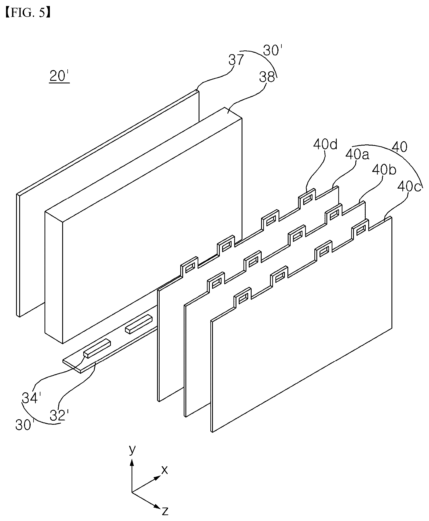 Patent US12504576 Figure 5 – Display device including light-absorbing layer with phosphor for light conversion