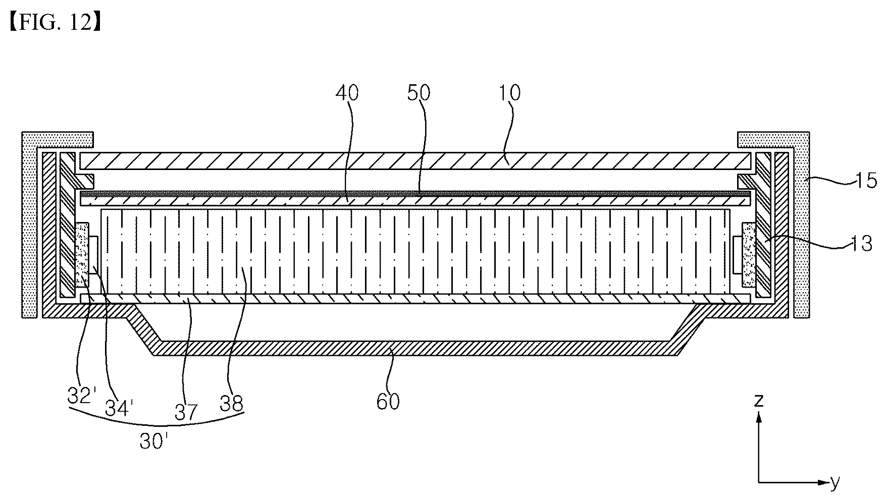 Patent US12504576 Figure 12 – Display device including light-absorbing layer with phosphor for light conversion