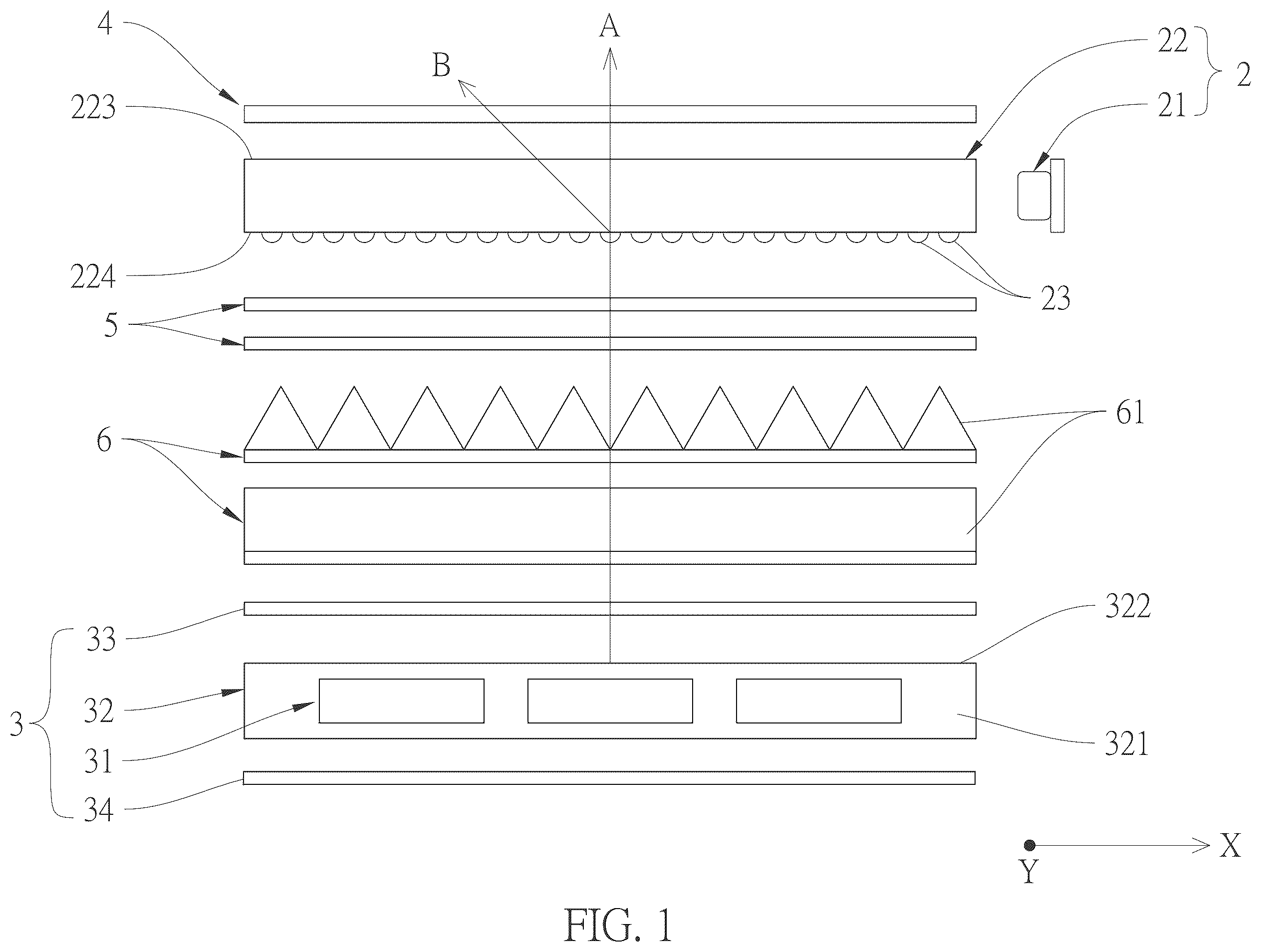 Patent US12504577 Figure 1 – Backlight module, viewing mode switching method thereof, and display device including the backlight module