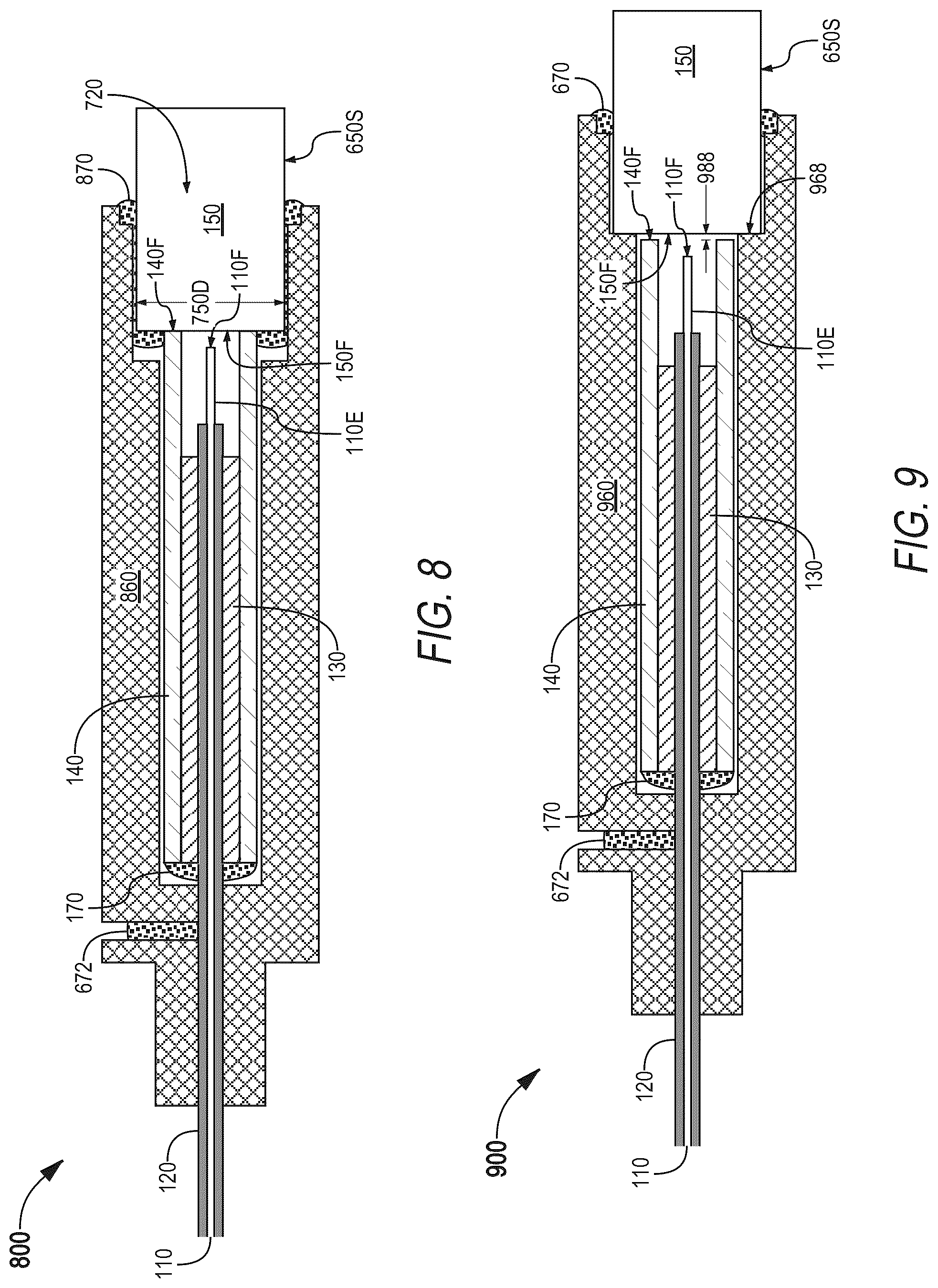 Patent US12504583 Figure 5 – Terminated hollow-core fiber with suspended fiber-end