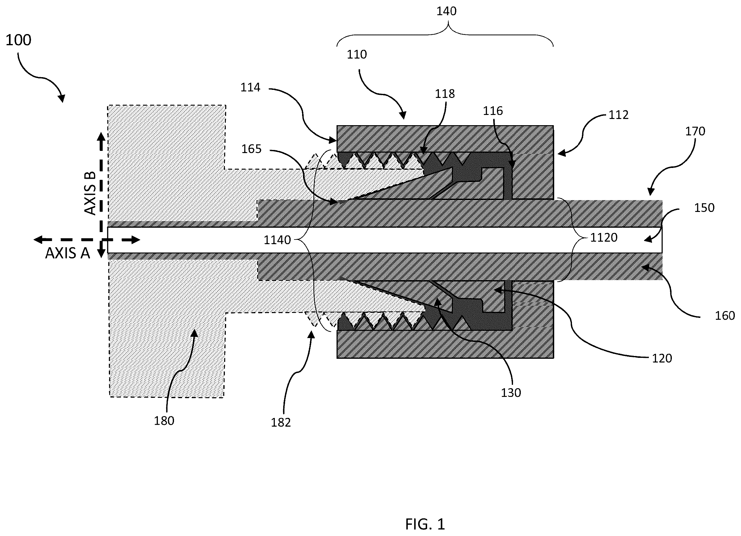 Patent US12504587 — Sealable fiber optic cable connection system — Figure 1