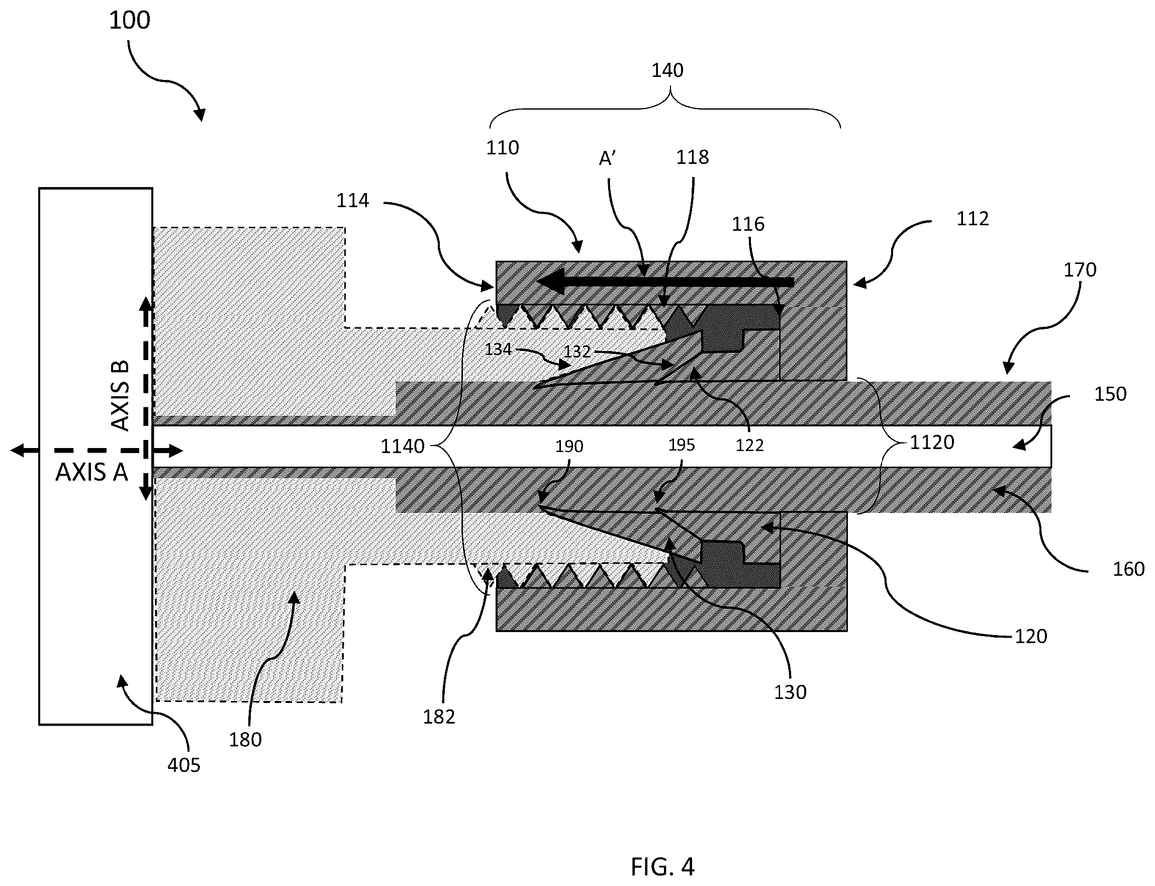 Patent US12504587 Figure 4 – Sealable fiber optic cable connection system