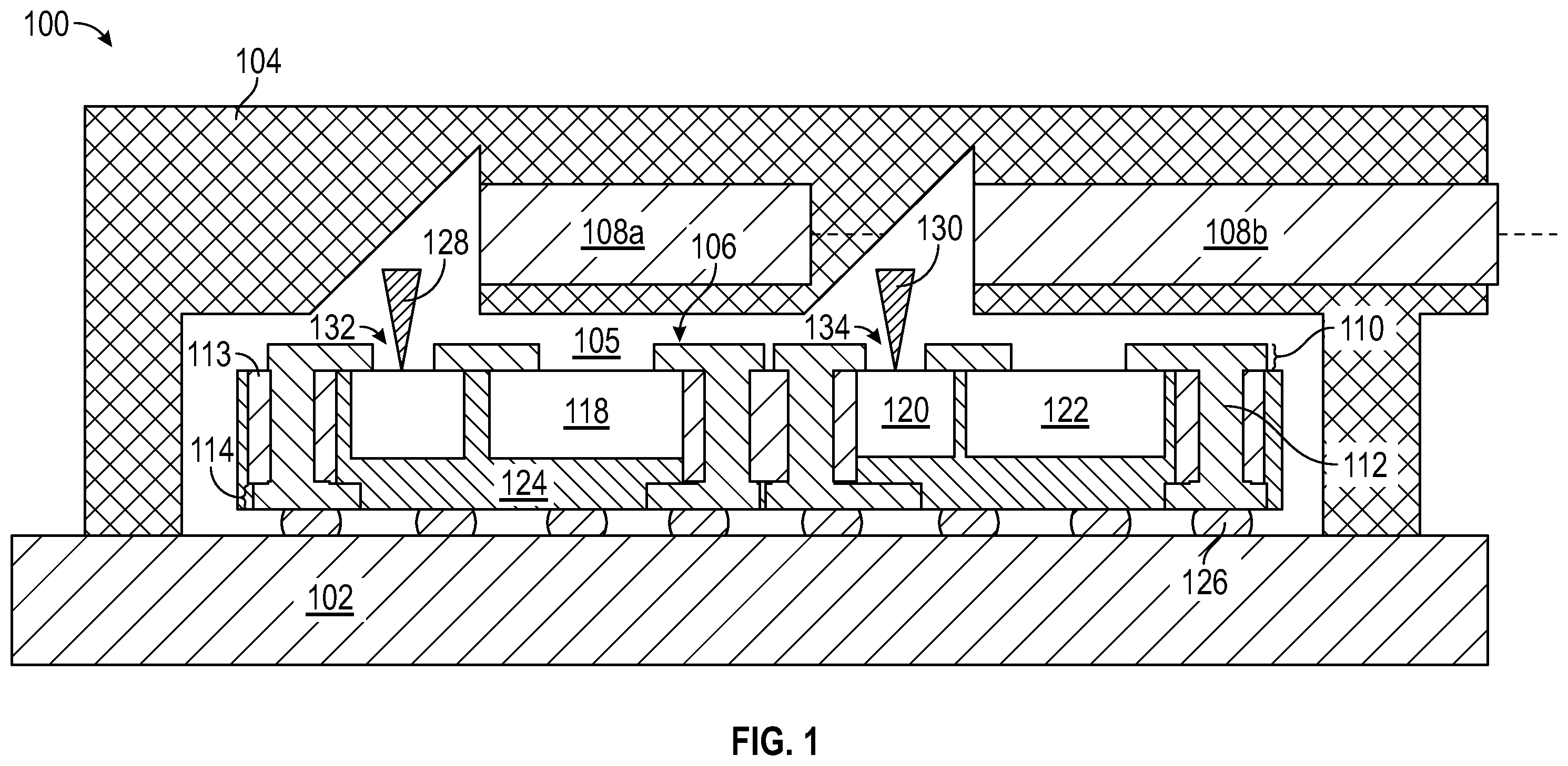 Patent US12504590 Figure 1 – Optical wafer-level package