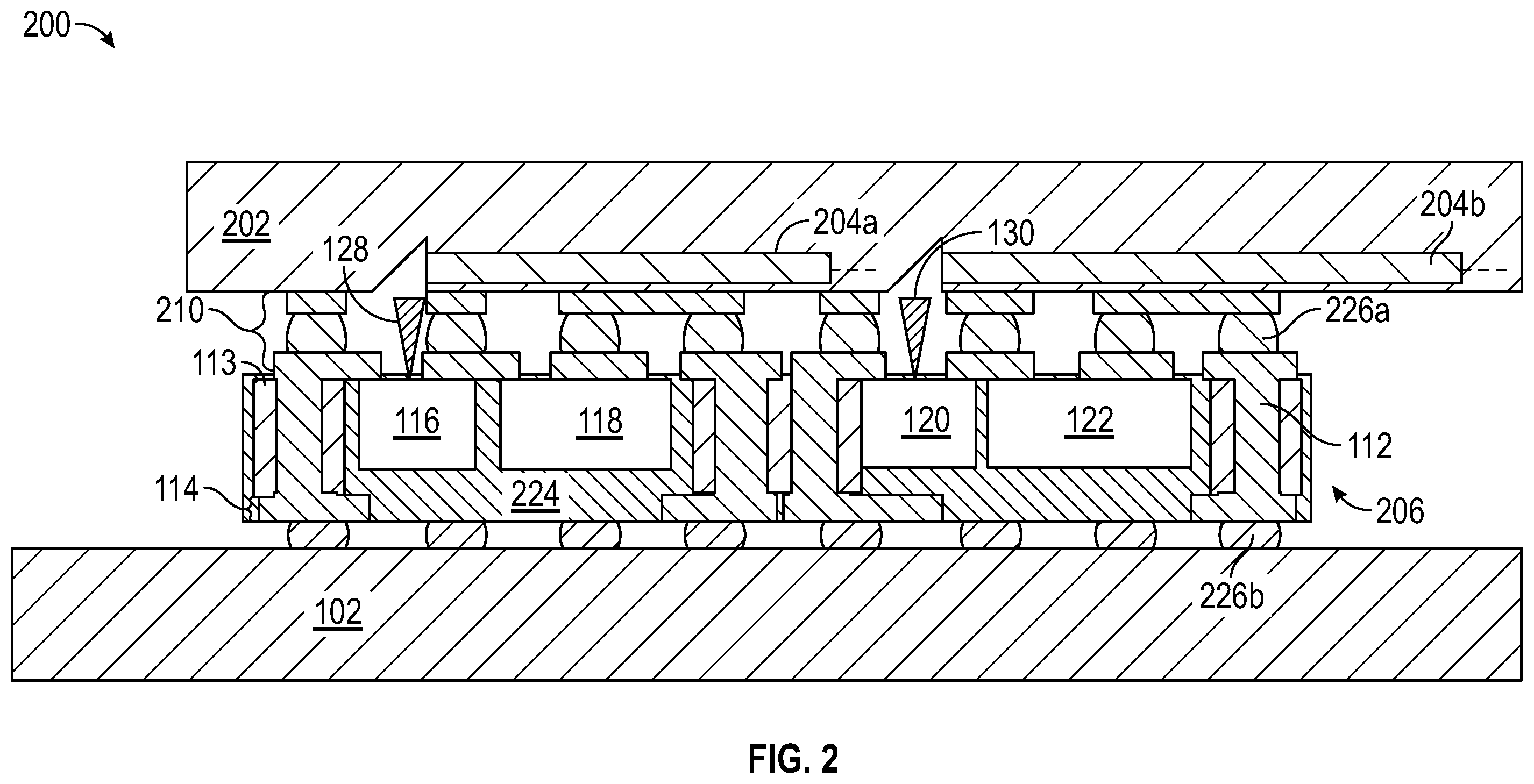 Patent US12504590 Figure 2 – Optical wafer-level package