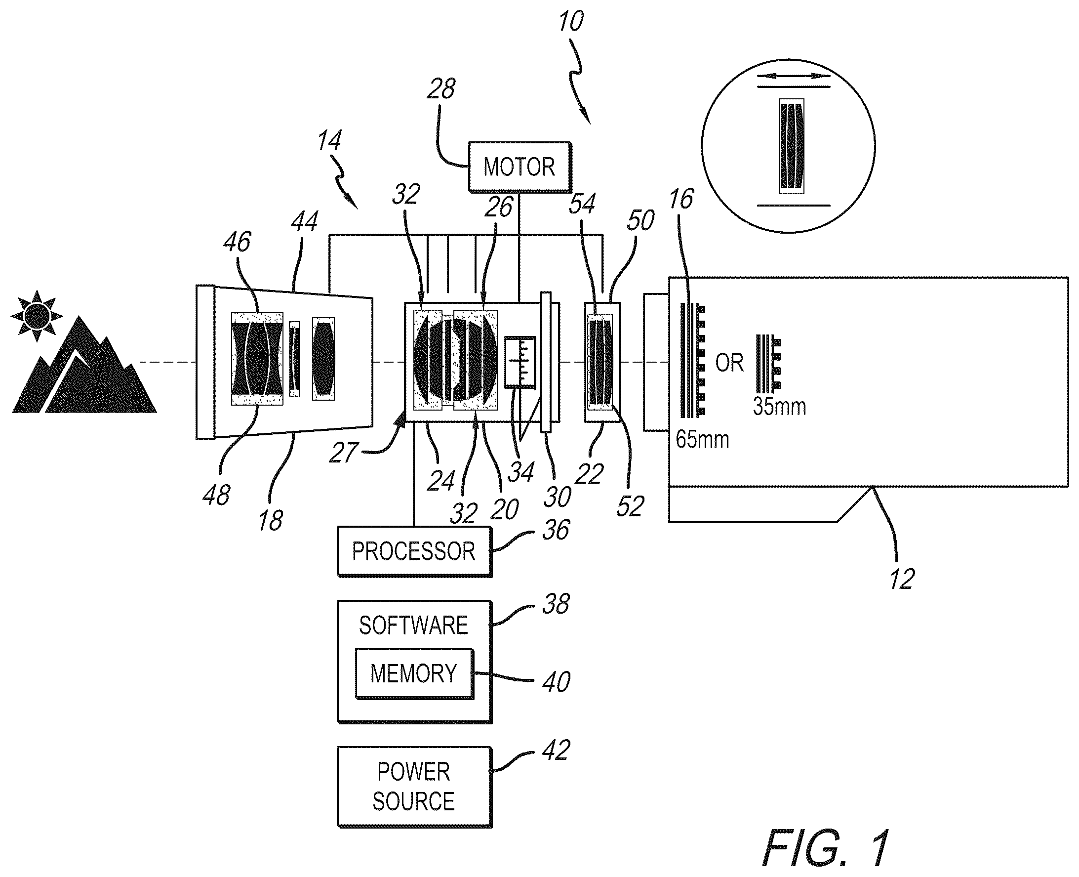 Patent US12504602 Figure 1 – Modular lens system for motion picture camera applications