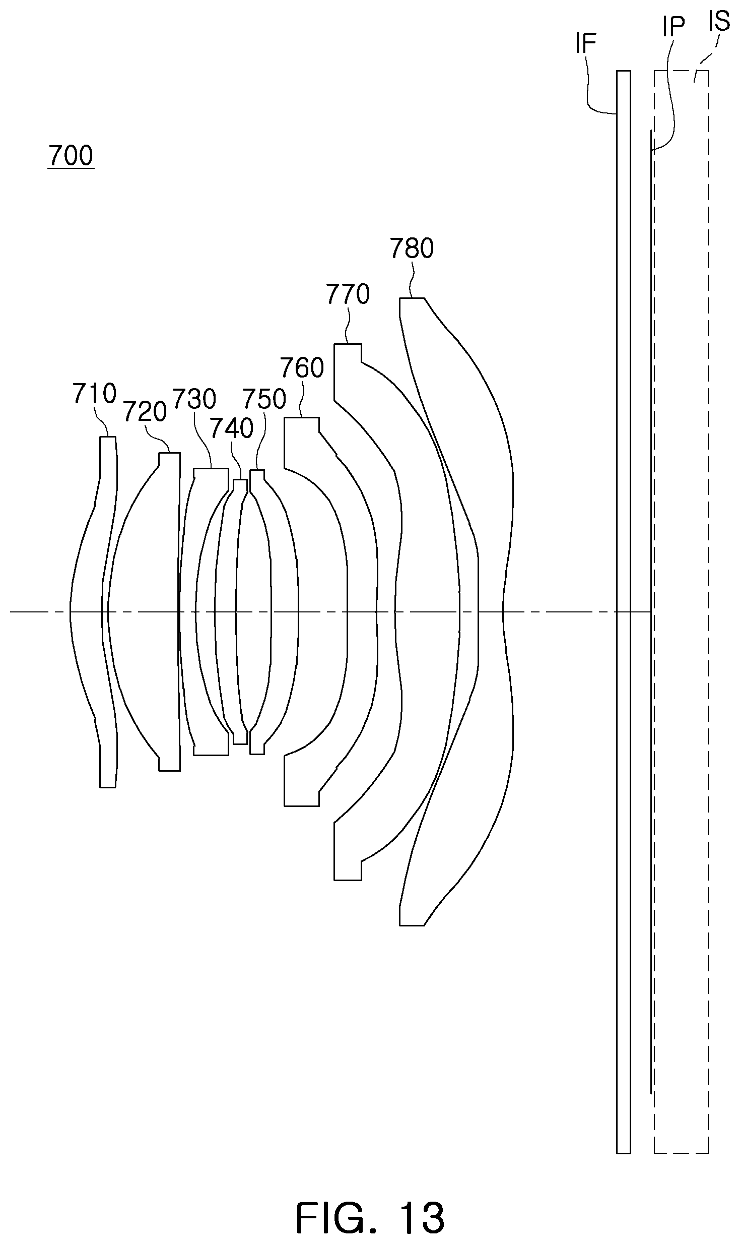 Patent US12504607 Figure 13 – Imaging lens system