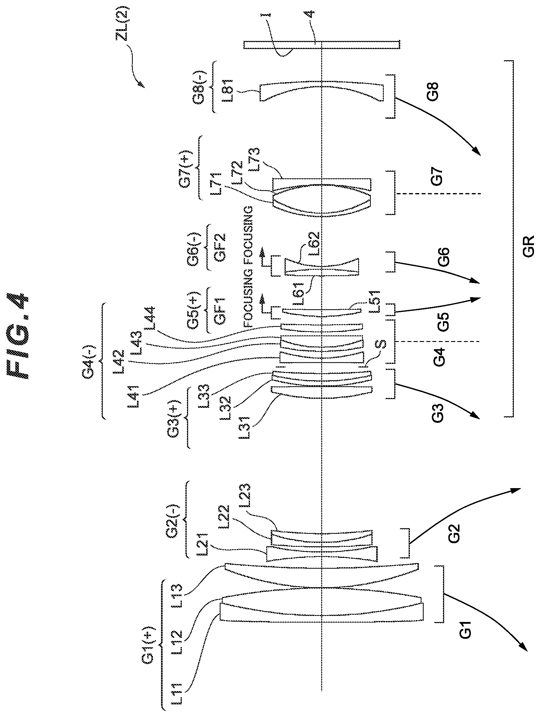 Patent US12504610 Figure 8 – Zoom optical system, optical apparatus and method for manufacturing the zoom optical system