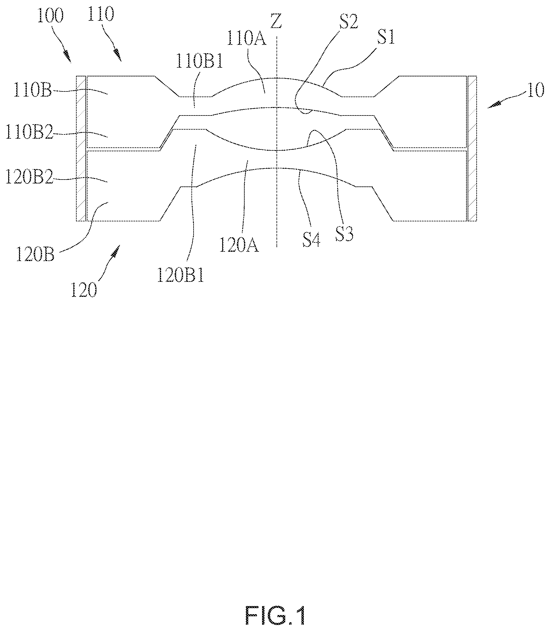 Patent US12504624 Figure 1 – Optical lens