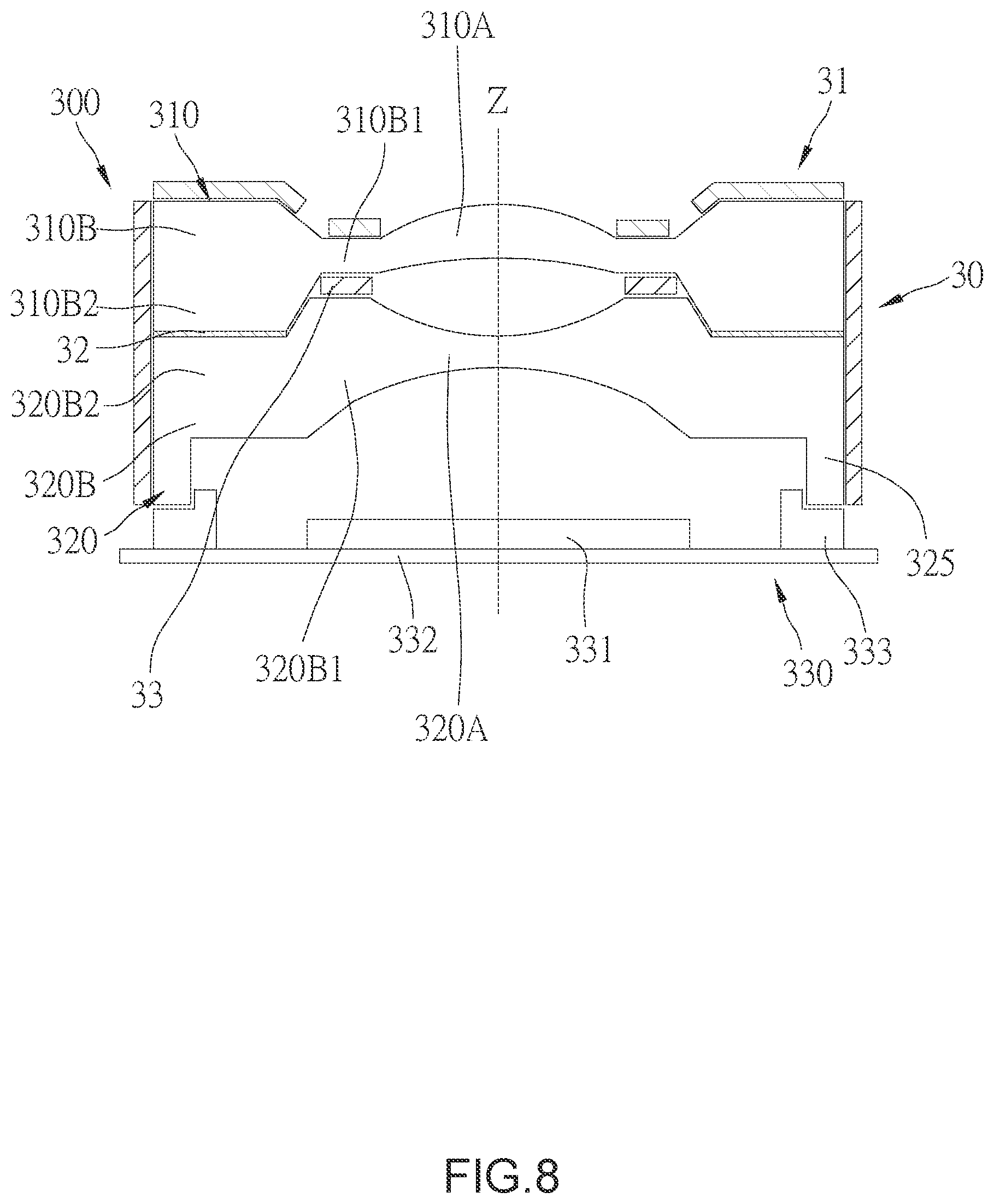 Patent US12504624 Figure 8 – Optical lens