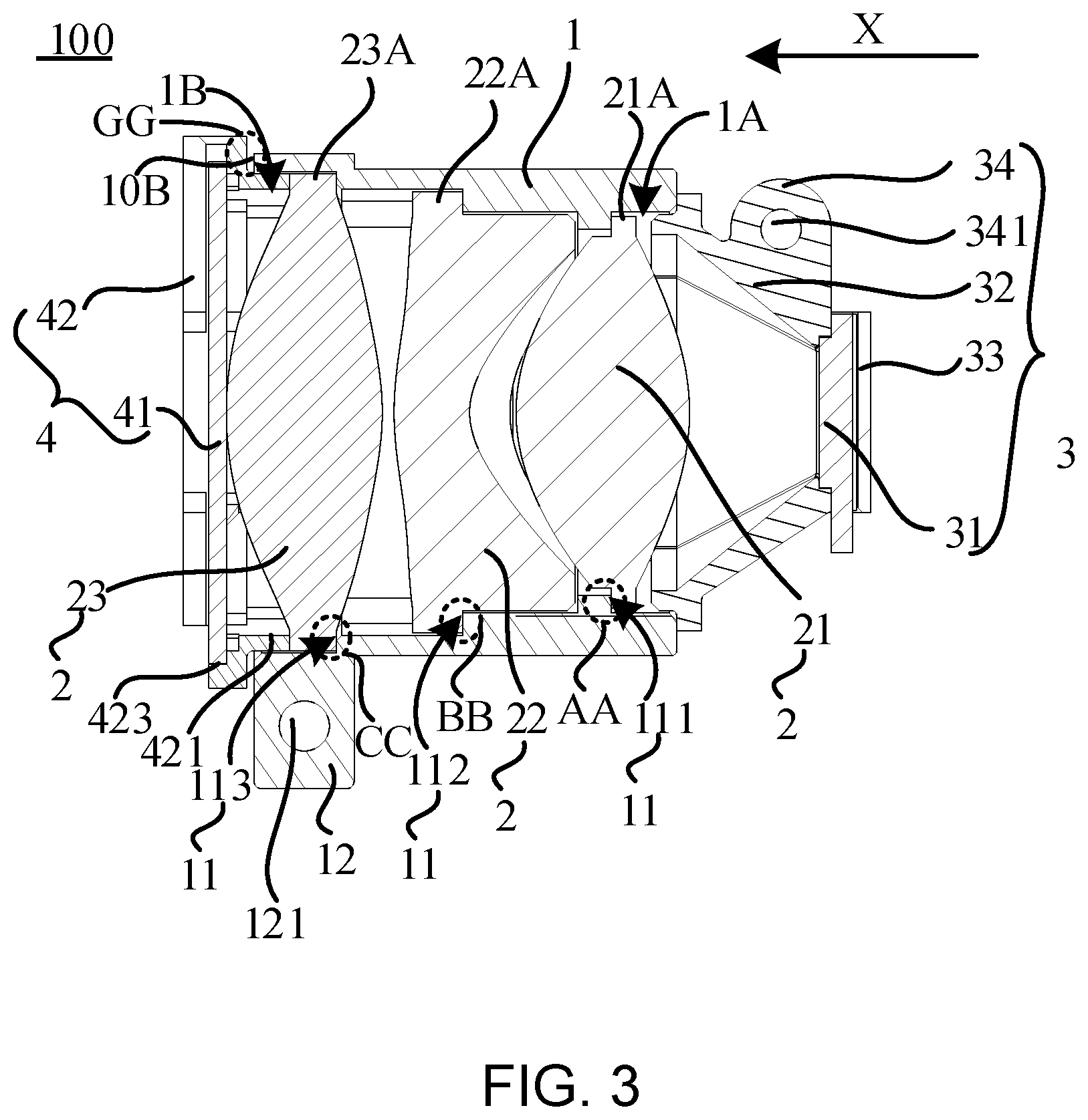 Patent US12504629 Figure 3 – Optical module, electronic device, and glasses