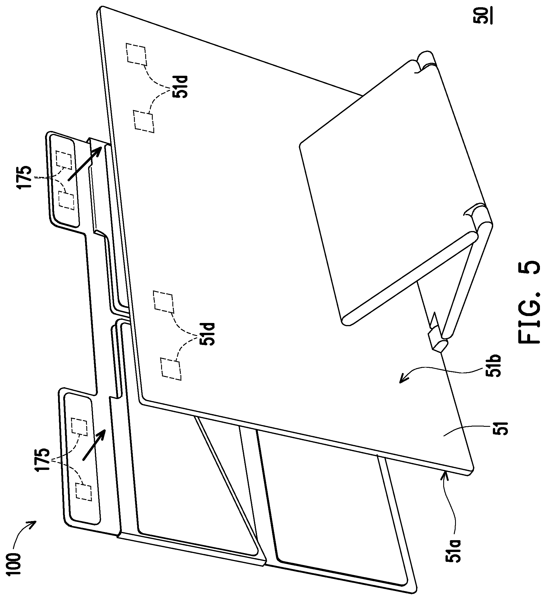 Patent US12504640 Figure 5 – Foldable light-shielding hood and portable electronic device