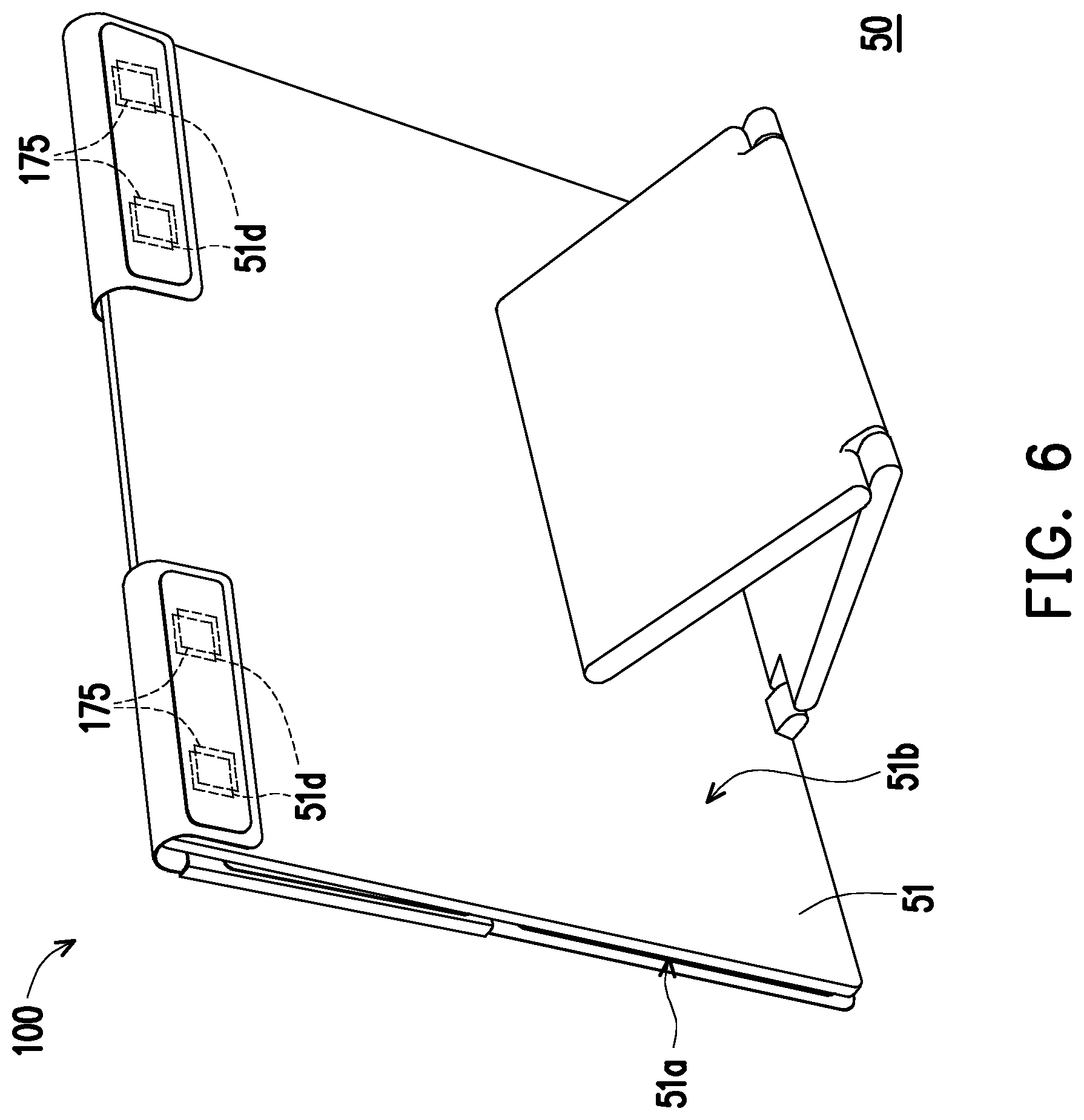 Patent US12504640 Figure 6 – Foldable light-shielding hood and portable electronic device