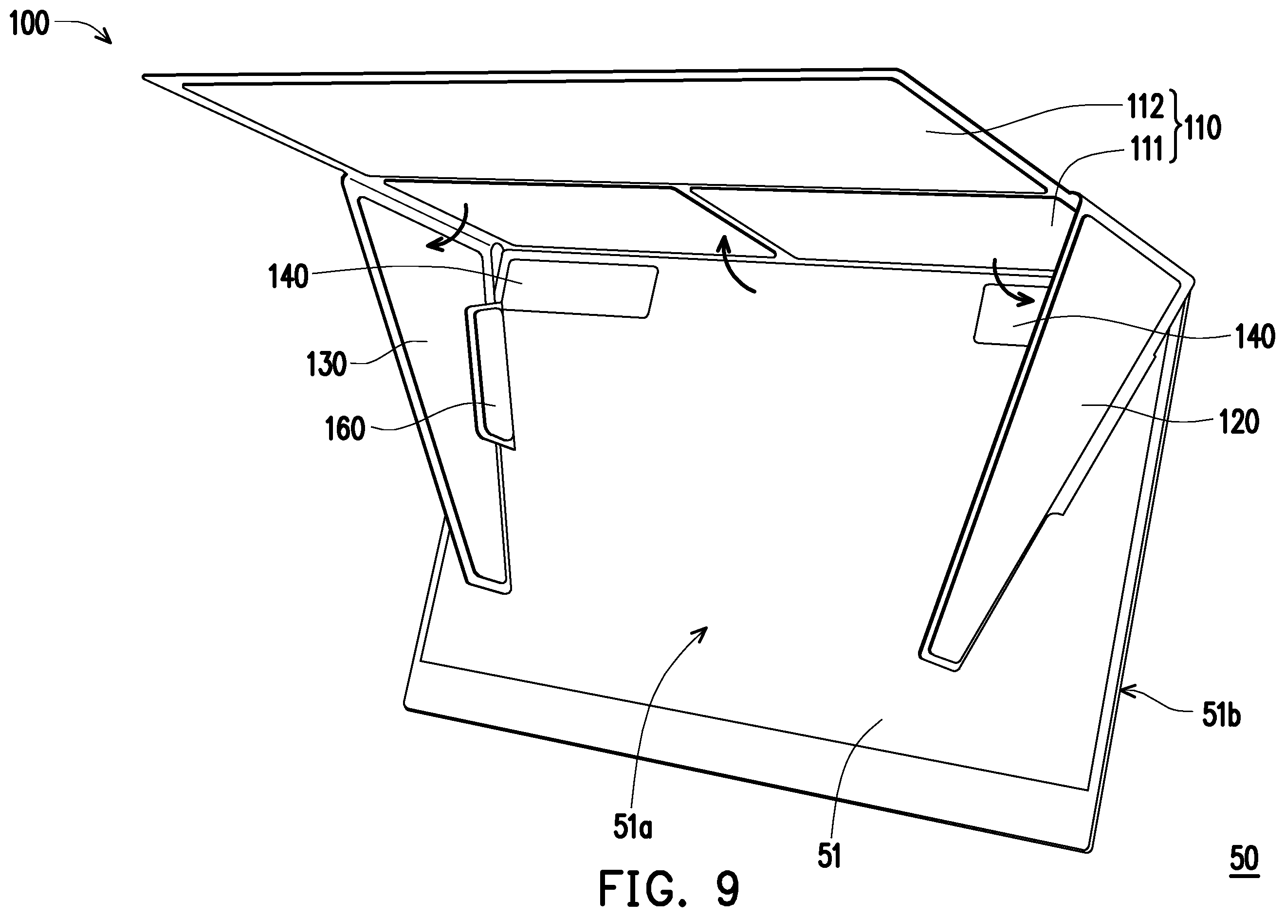 Patent US12504640 Figure 9 – Foldable light-shielding hood and portable electronic device
