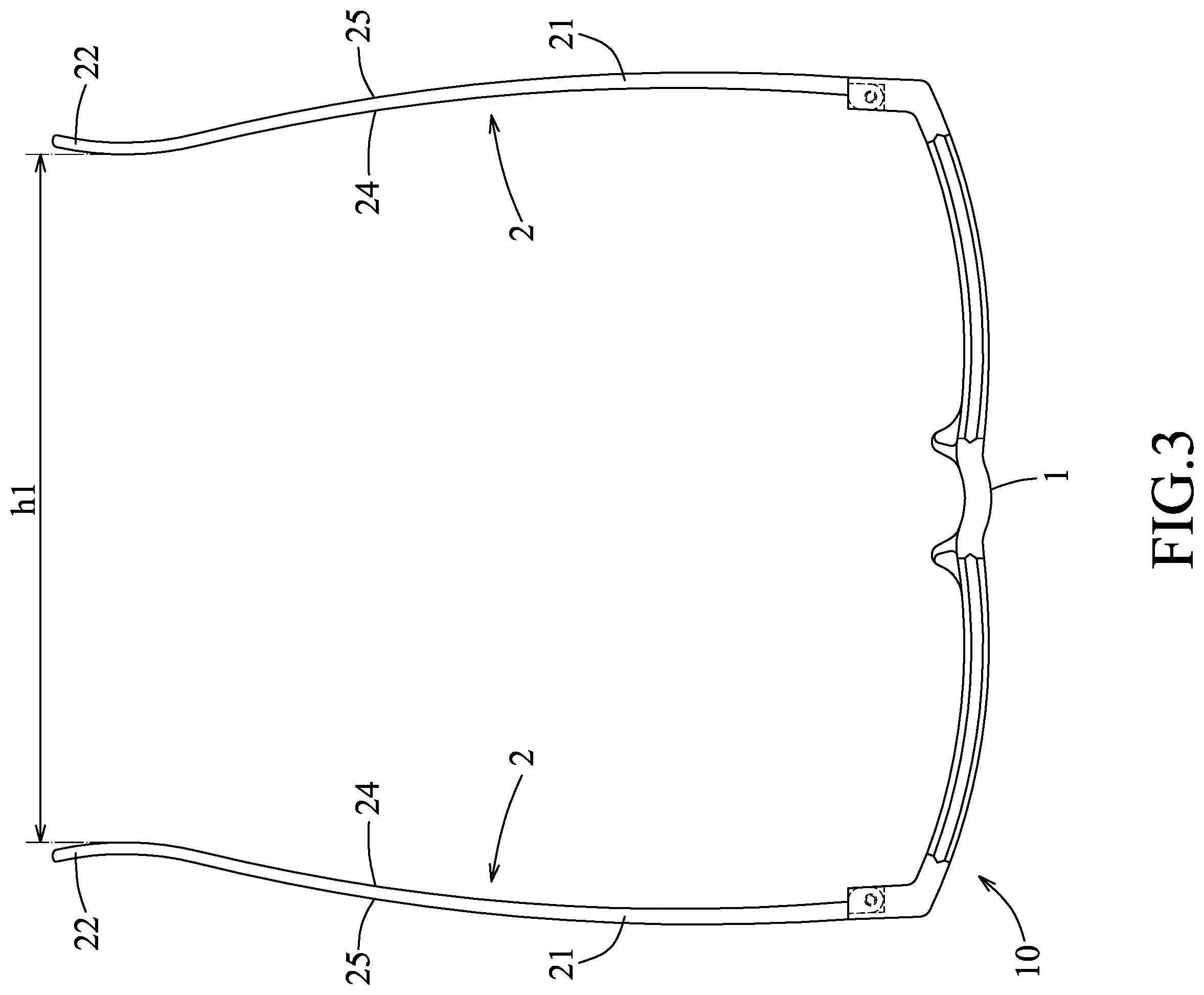 Patent US12504646 Figure 2 – Eyeglasses having temples bendable to convert between two different curved states