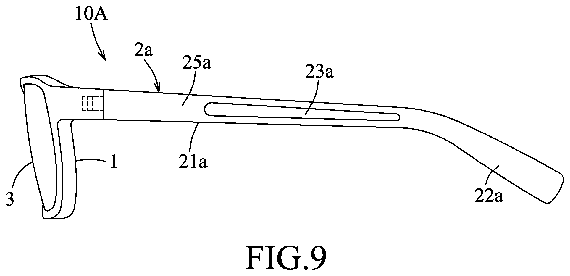 Patent US12504646 Figure 6 – Eyeglasses having temples bendable to convert between two different curved states