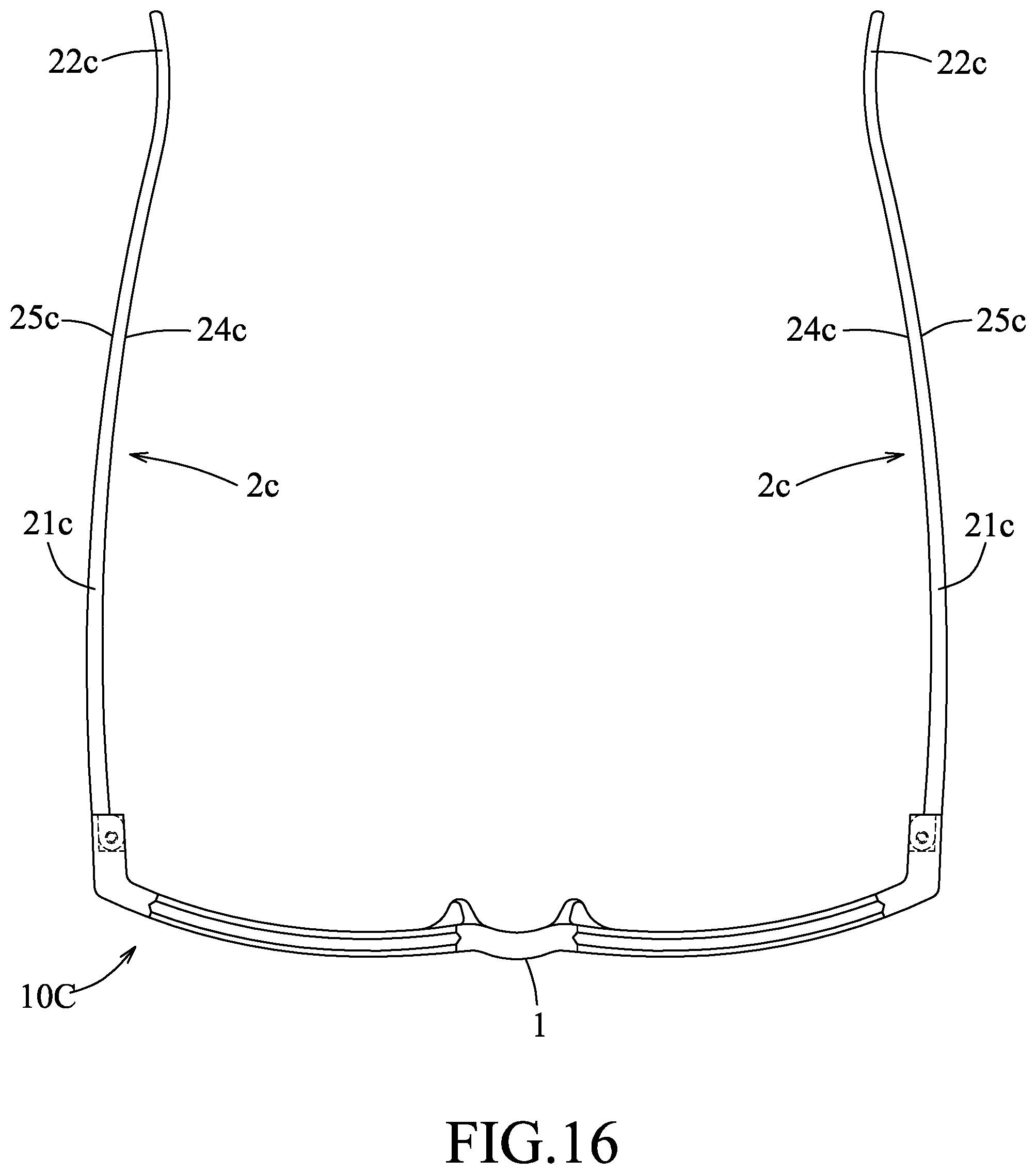 Patent US12504646 Figure 13 – Eyeglasses having temples bendable to convert between two different curved states