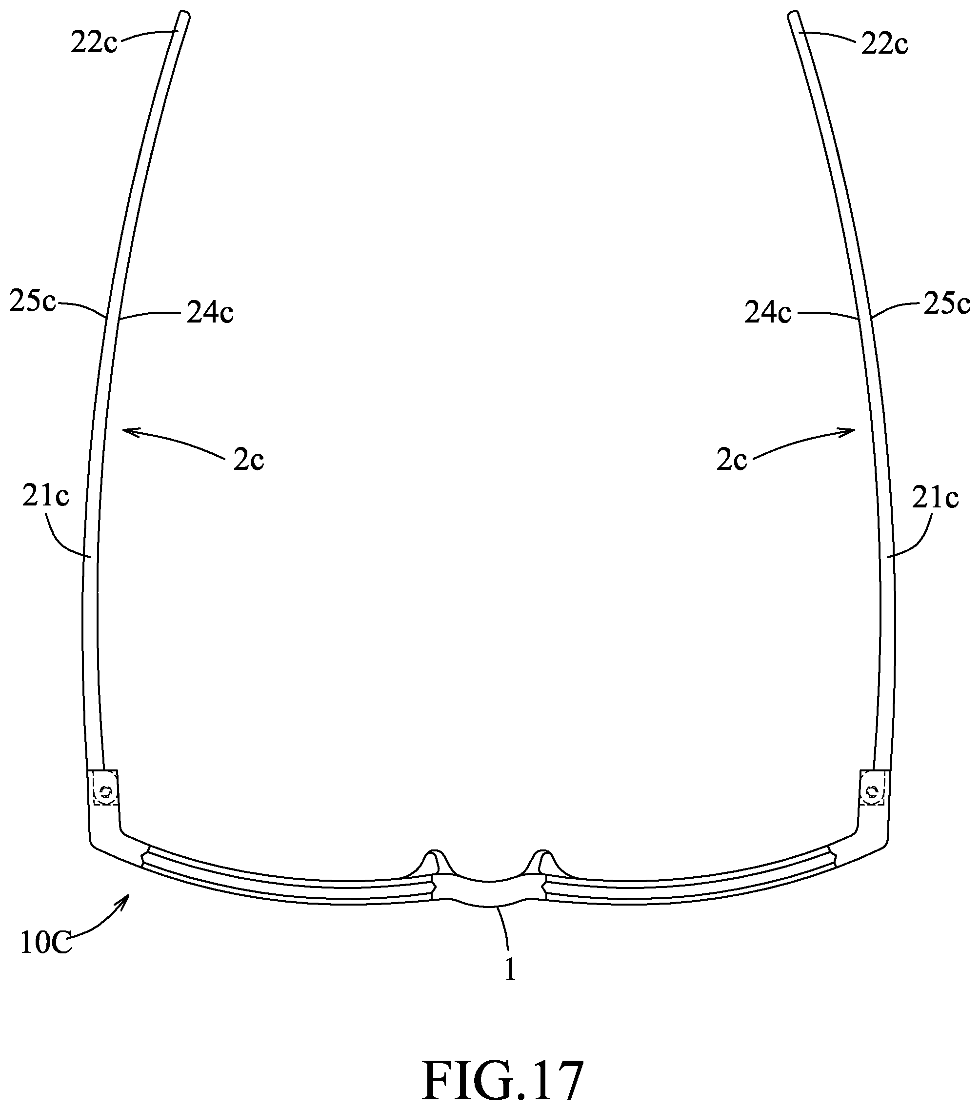 Patent US12504646 Figure 14 – Eyeglasses having temples bendable to convert between two different curved states