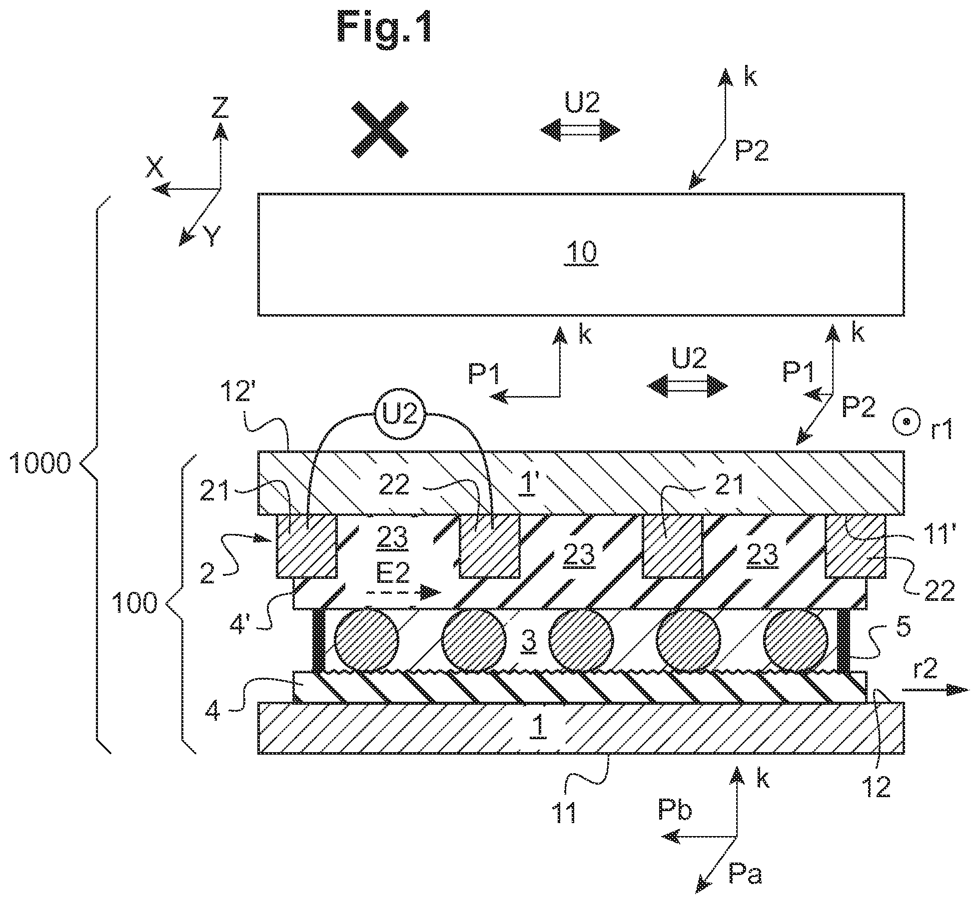 Patent US12504652 Figure 1 – Liquid-crystal optical system