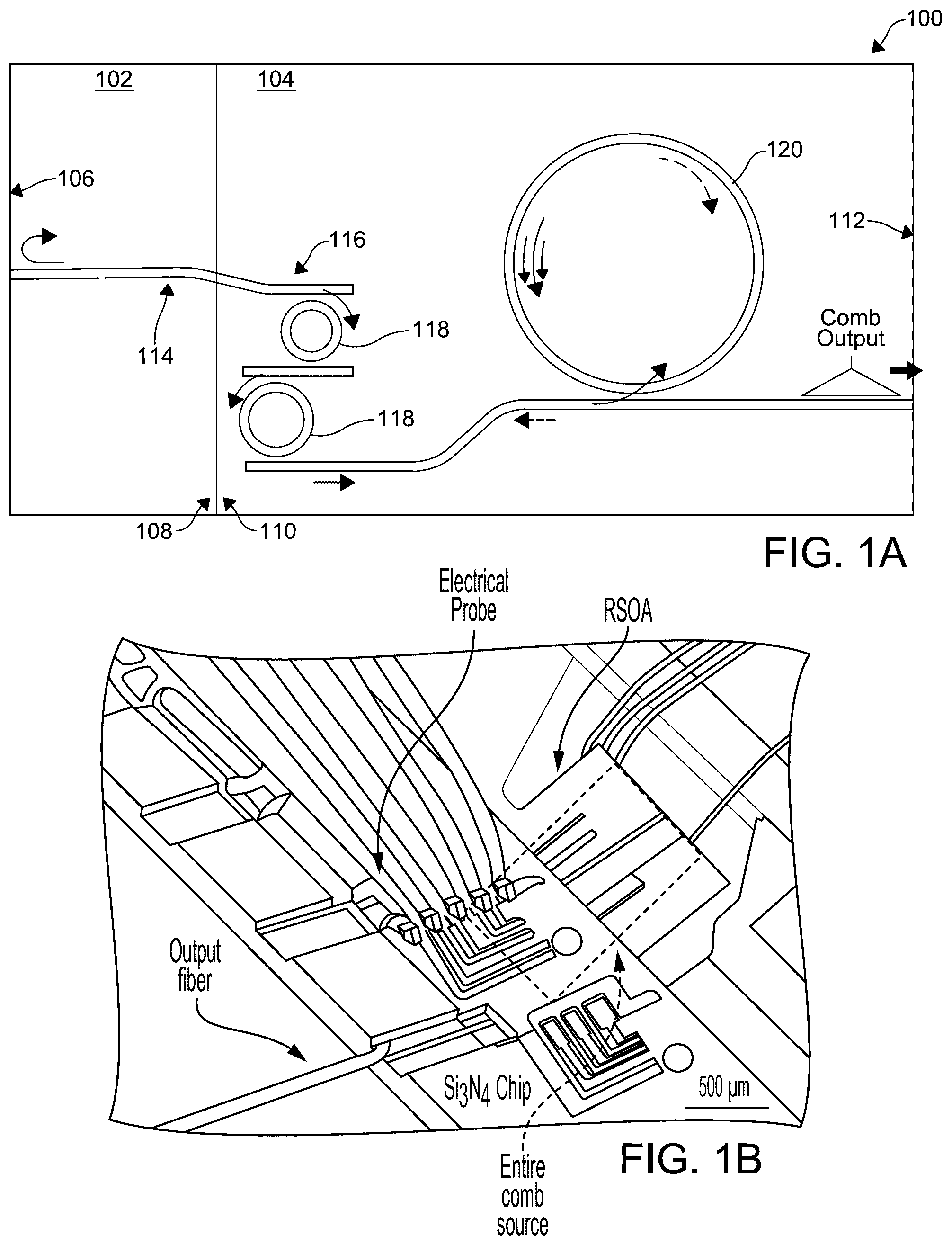 Patent US12504668 Figure 1 – Fully integrated chip platform for electrically pumped frequency comb generation