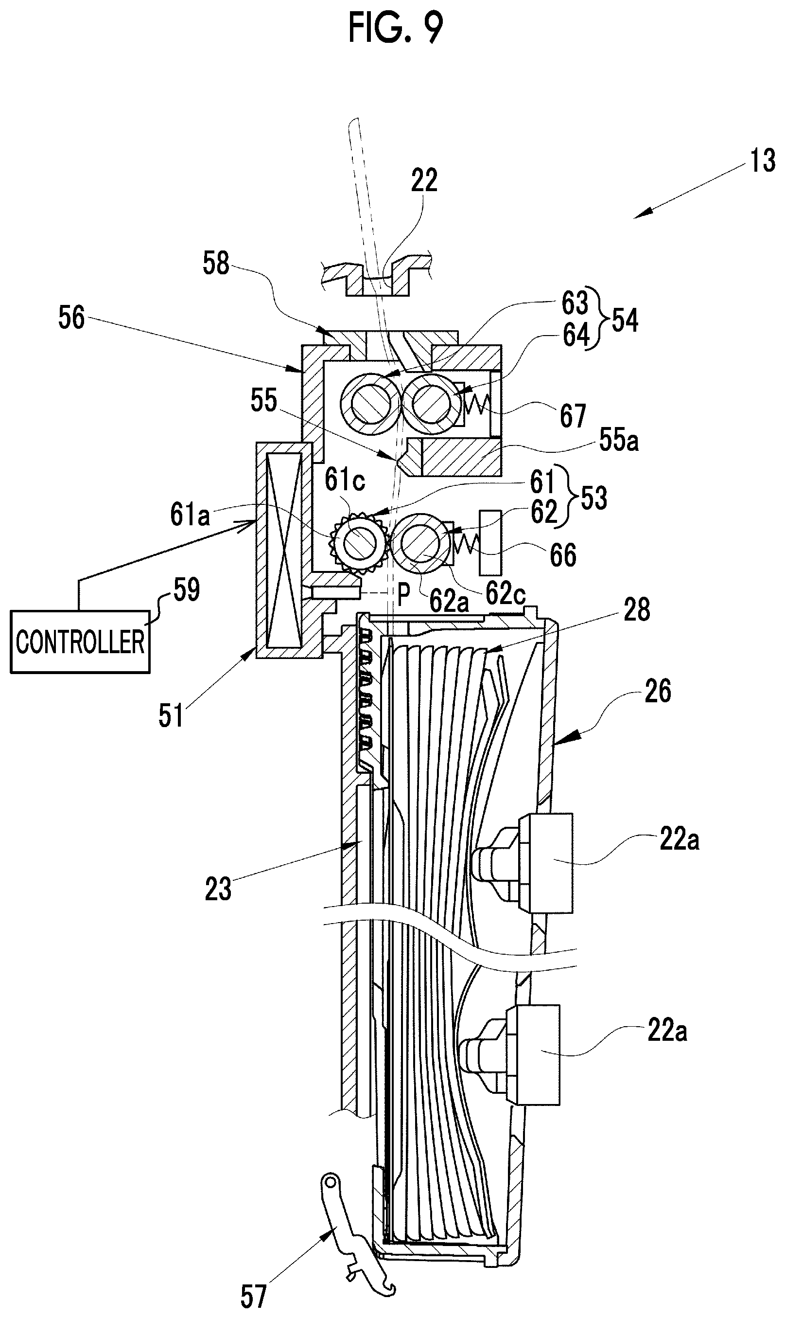 Patent US12504669 Figure 9 – Printer and digital camera including printer