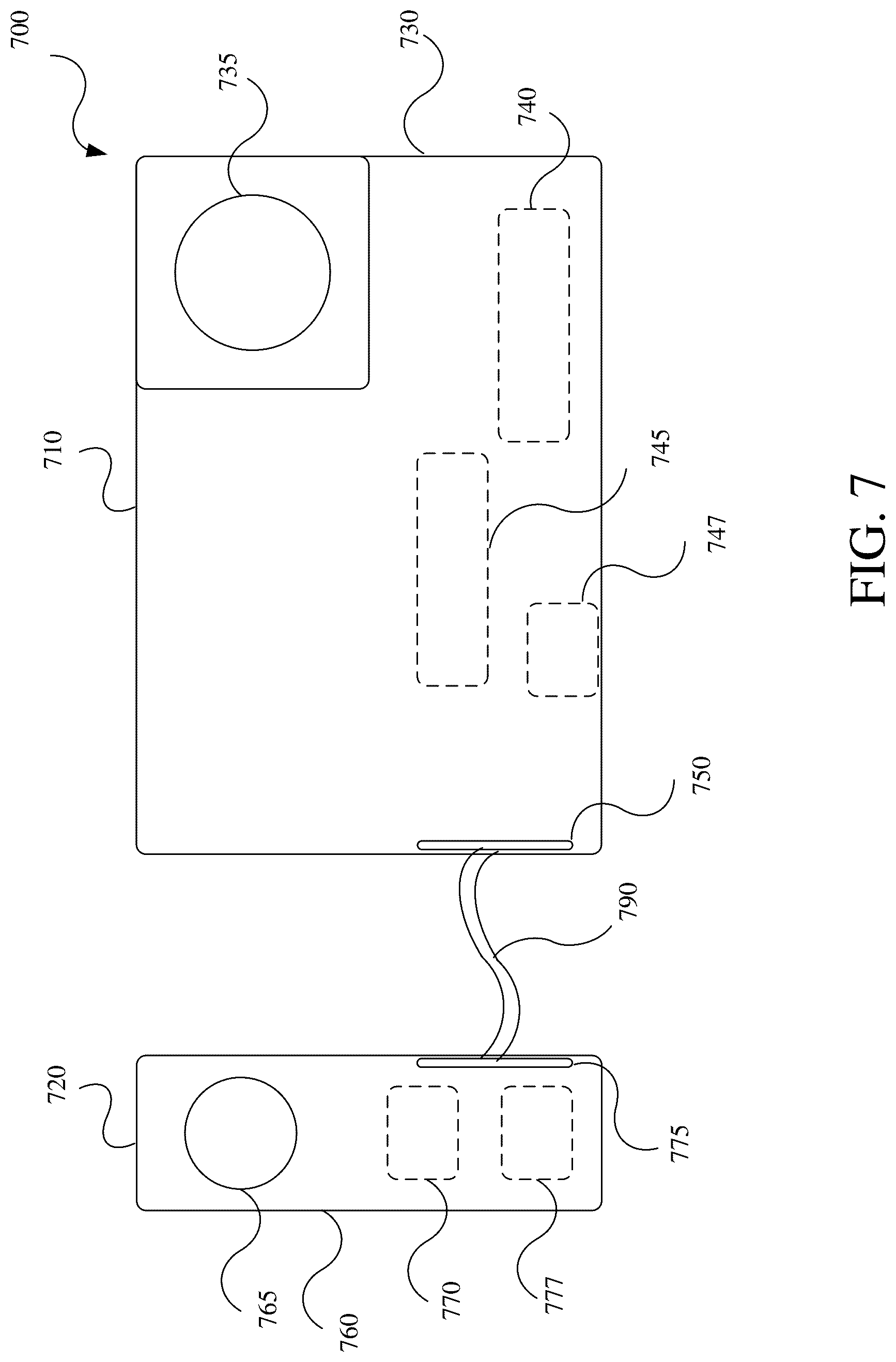 Patent US12504671 Figure 10 – Integrated sensor-optical component accessory for image capture device