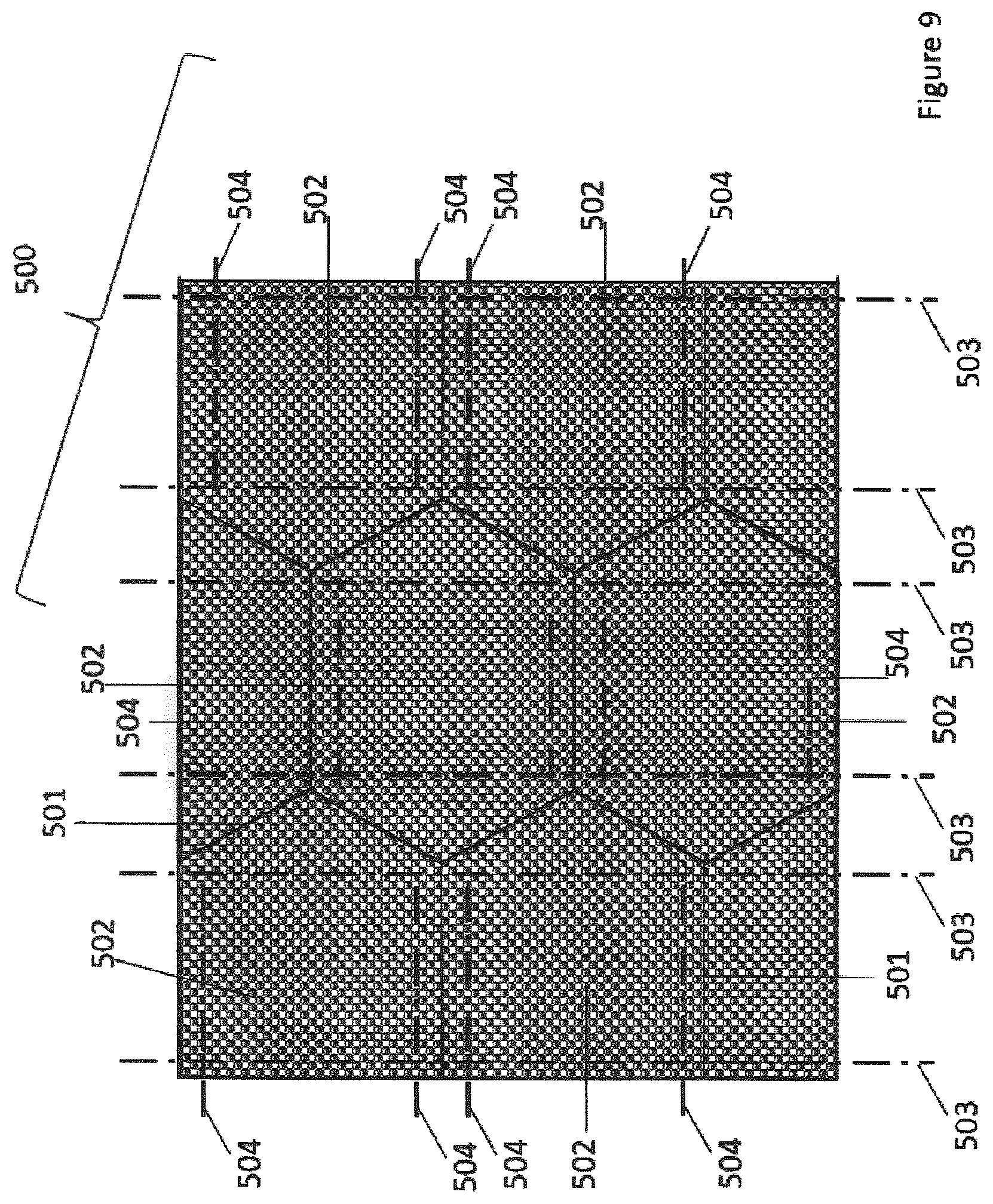 Patent US12504685 Figure 9 – Tiled flexible stamp
