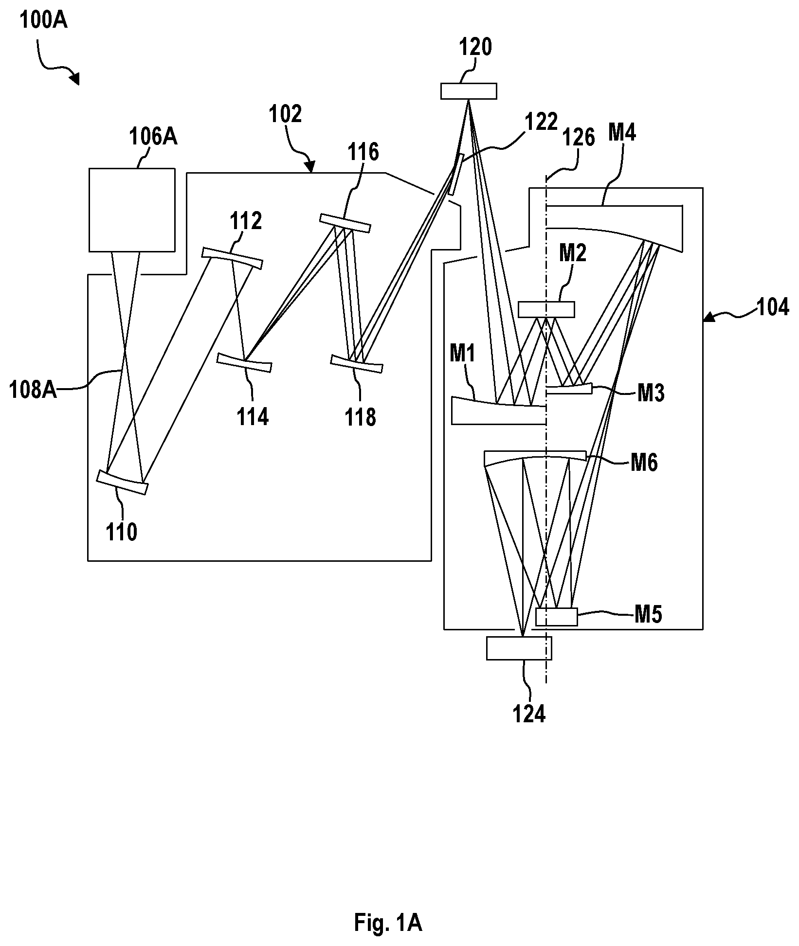 Patent US12504698 Figure 1 – Mounting for a lithography system, and lithography system