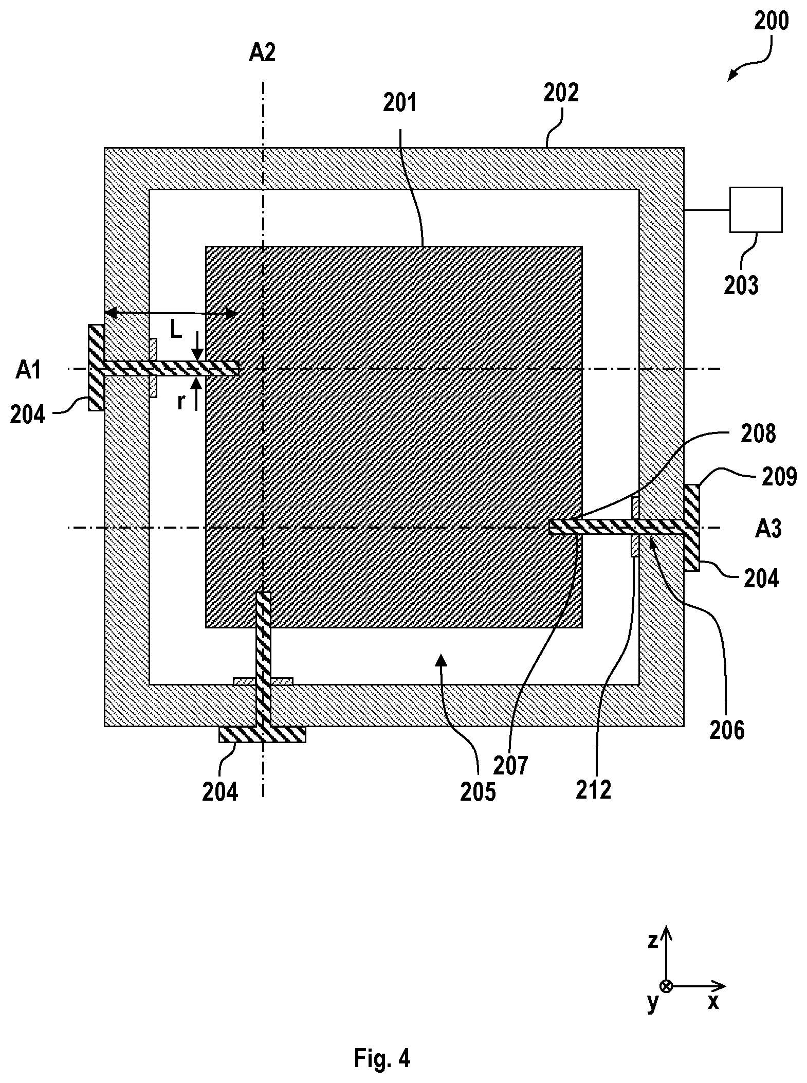 Patent US12504698 Figure 5 – Mounting for a lithography system, and lithography system