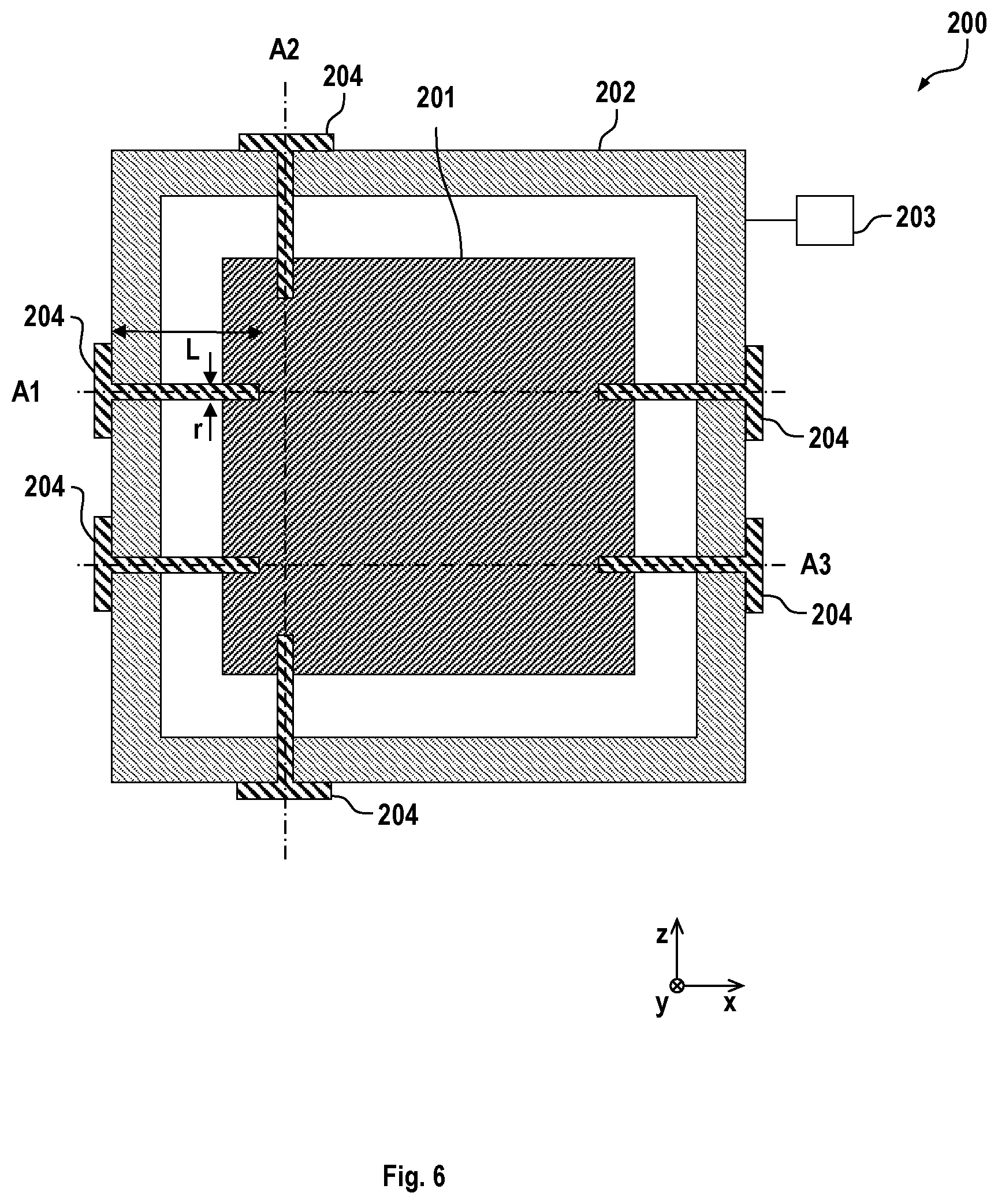 Patent US12504698 Figure 7 – Mounting for a lithography system, and lithography system