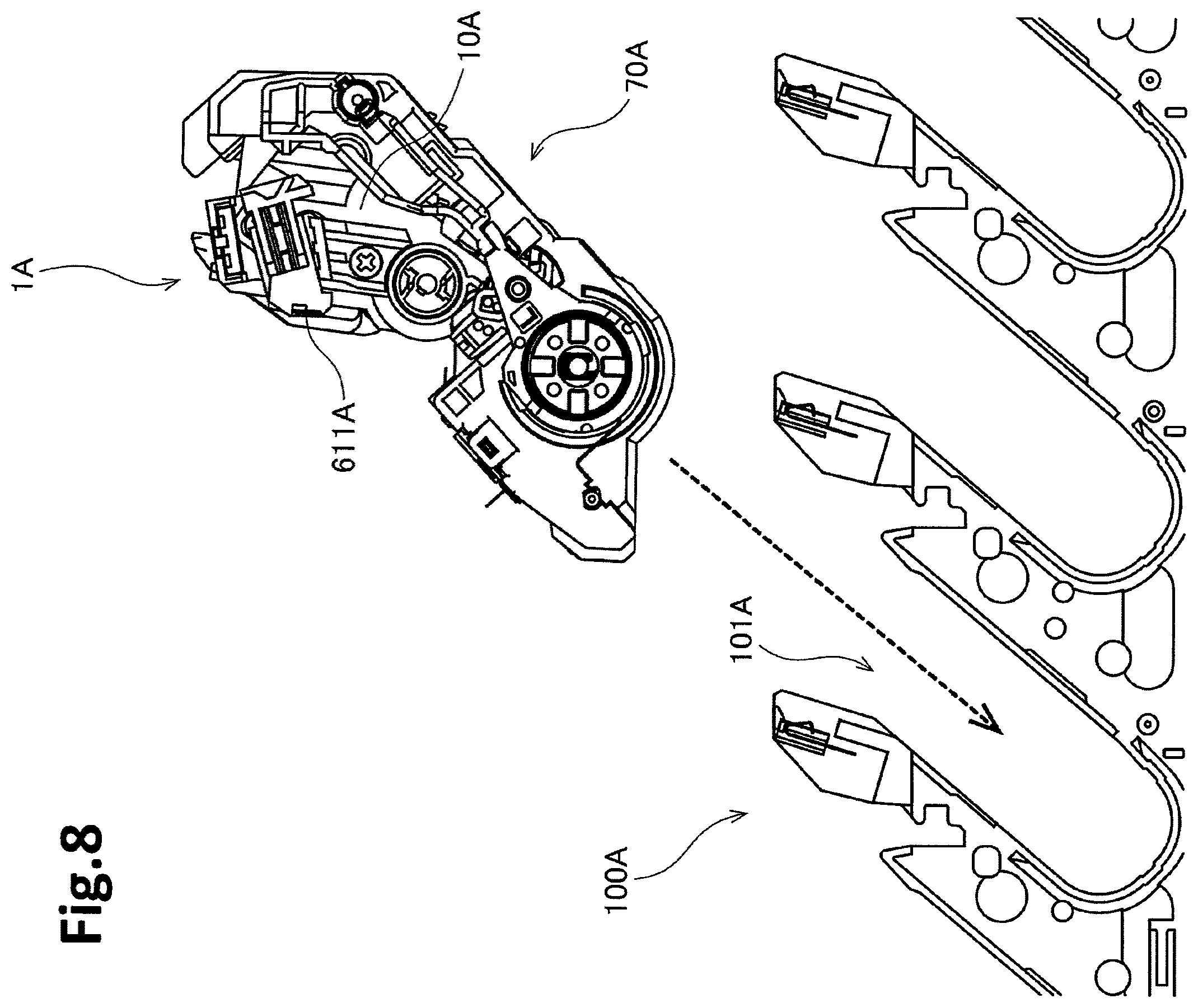Patent US12504704 Figure 8 – Developing cartridge capable of reducing size of image forming apparatus