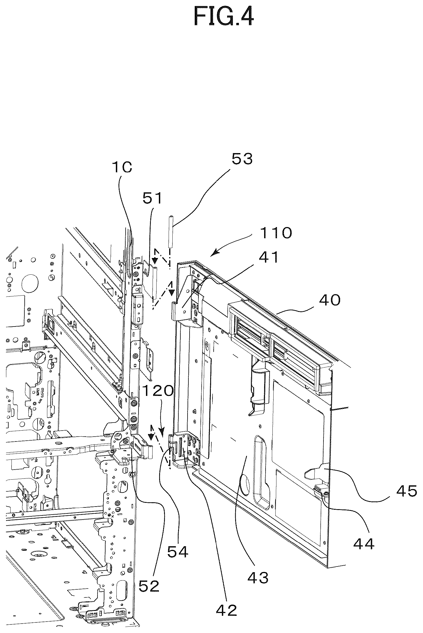 Patent US12504708 Figure 4 – Image forming apparatus with a door provided with conductive portions