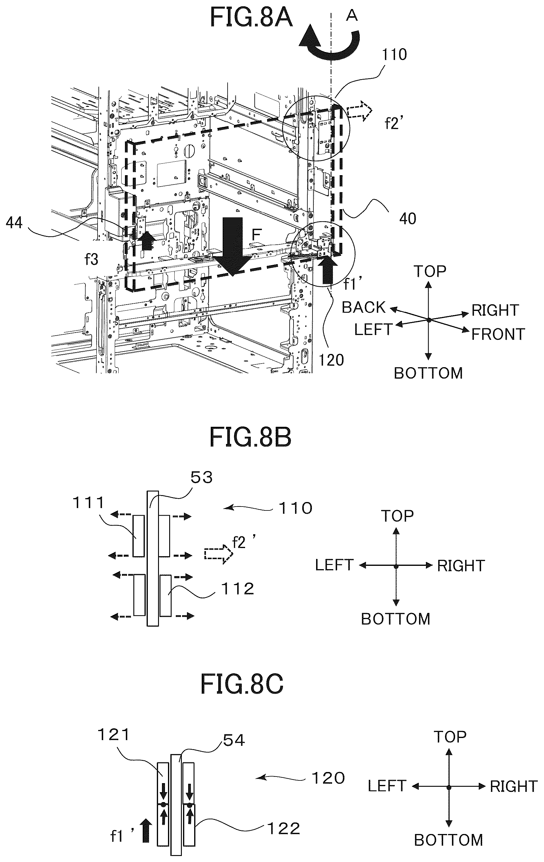 Patent US12504708 Figure 8 – Image forming apparatus with a door provided with conductive portions