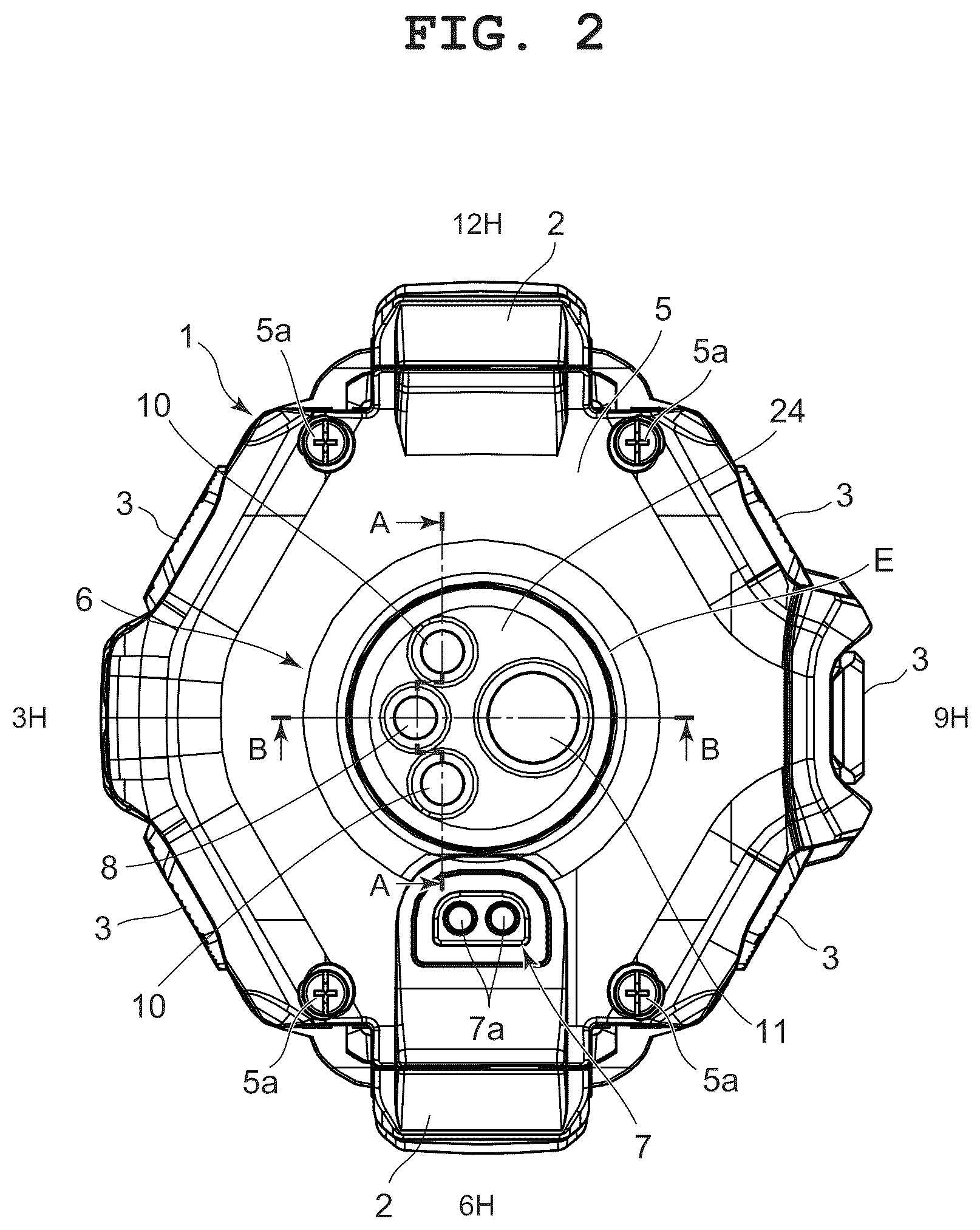 Patent US12504722 Figure 2 – Detection device and timepiece