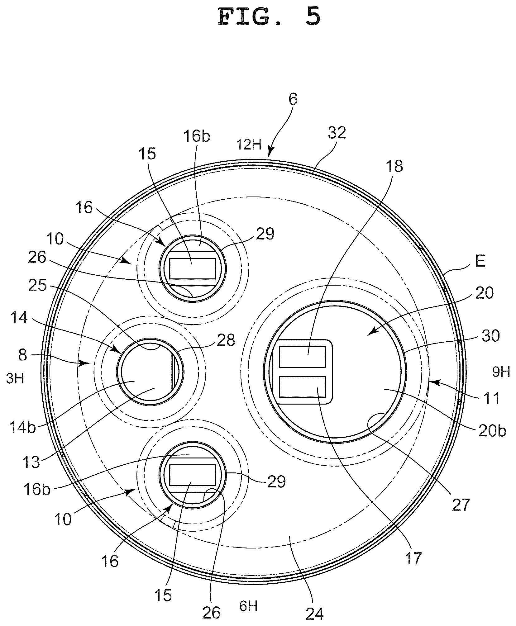 Patent US12504722 Figure 5 – Detection device and timepiece