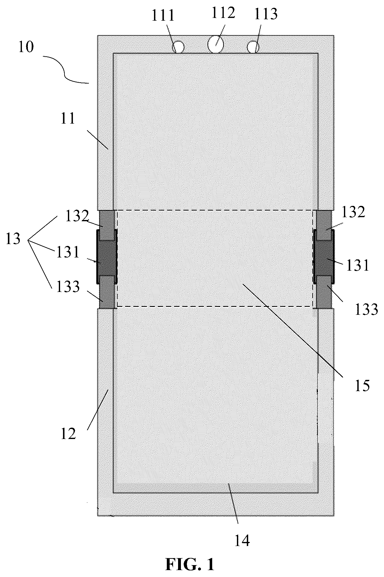 Patent US12504783 Figure 1 – Inward folding electronic device