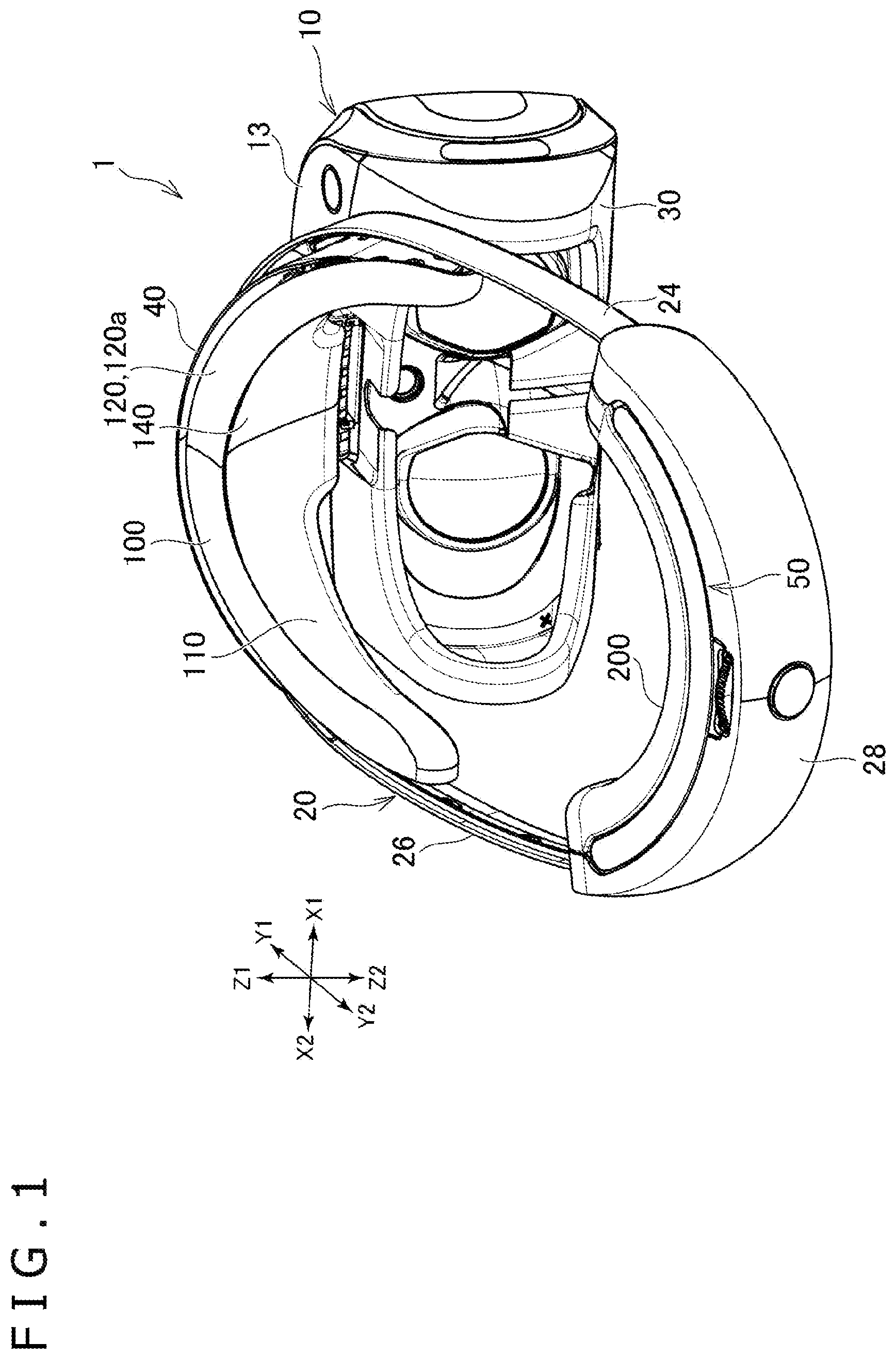 Patent US12504785 Figure 1 – Head pad and head-mounted display