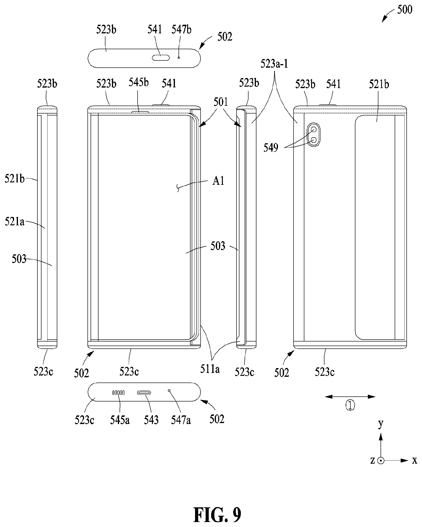 Patent US12504788 Figure 11 – Electronic devices including polymer layer having pattern formed thereon