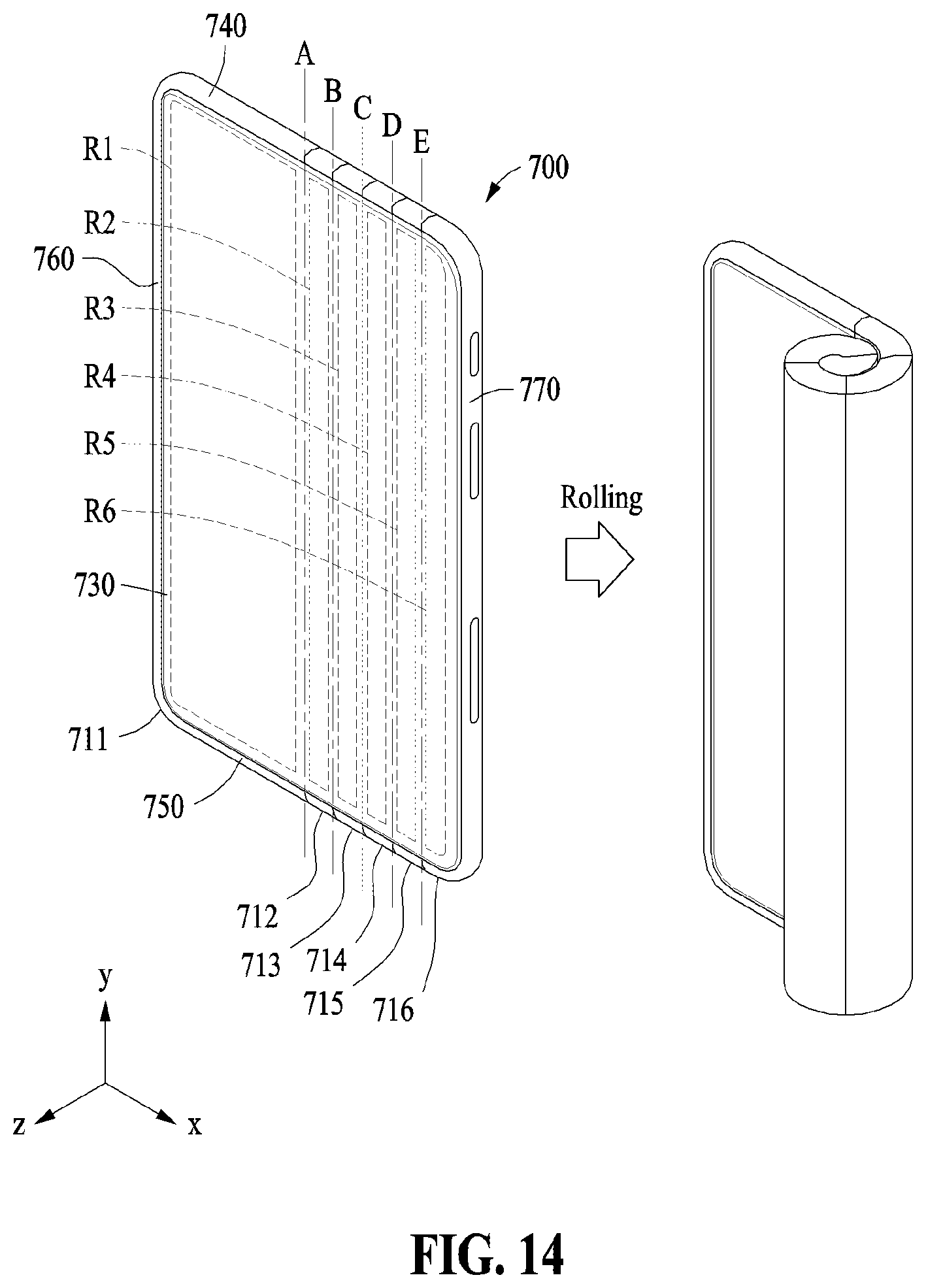 Patent US12504788 Figure 16 – Electronic devices including polymer layer having pattern formed thereon