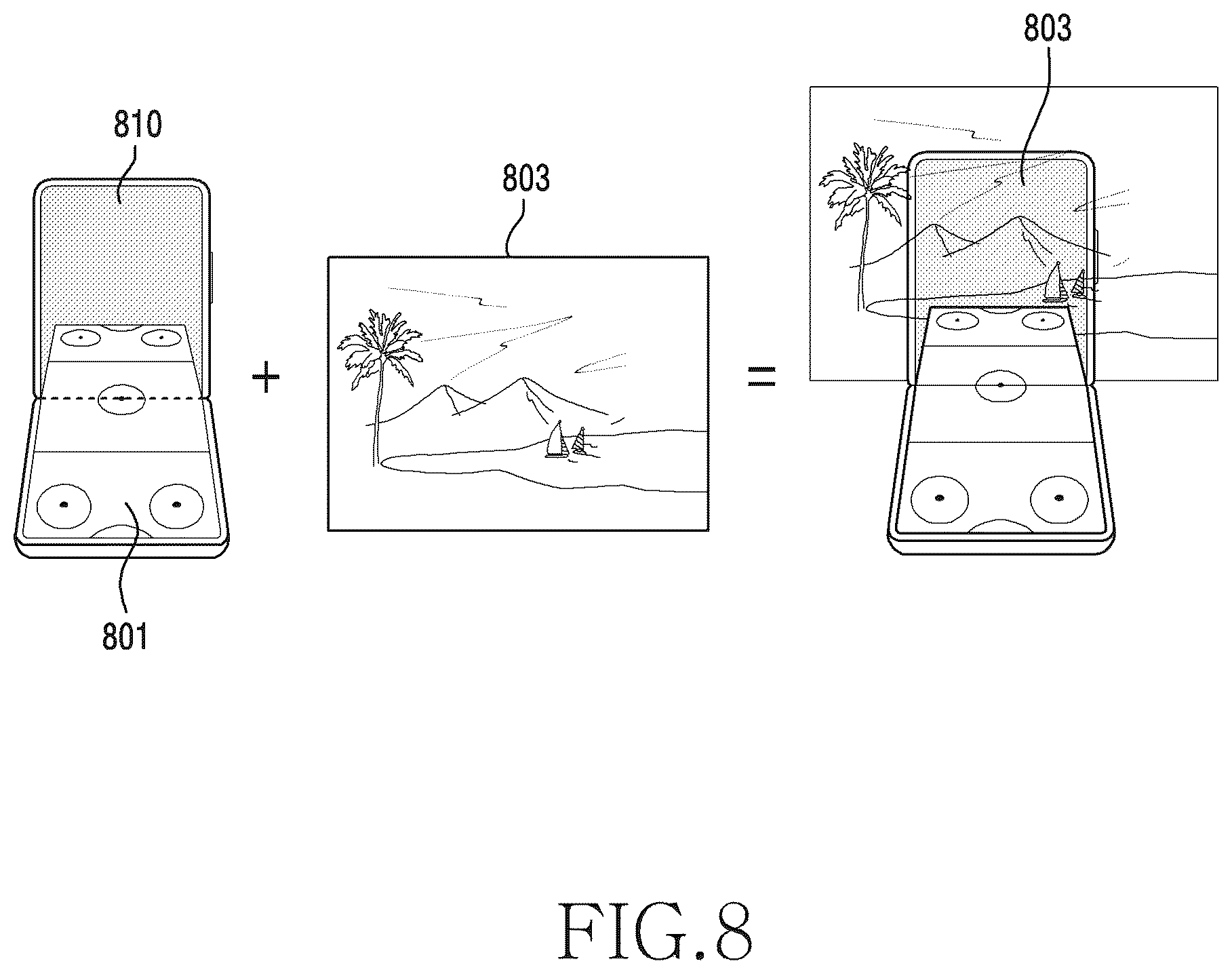 Patent US12504789 Figure 8 – Method for displaying background image through flexible display, and electronic device therefor