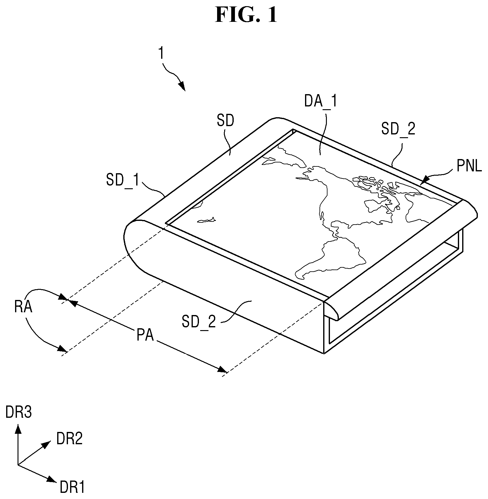 Patent US12504790 Figure 1 – Display device and method of manufacturing the same