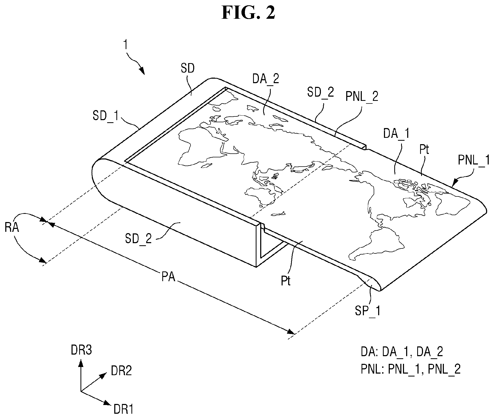 Patent US12504790 Figure 2 – Display device and method of manufacturing the same