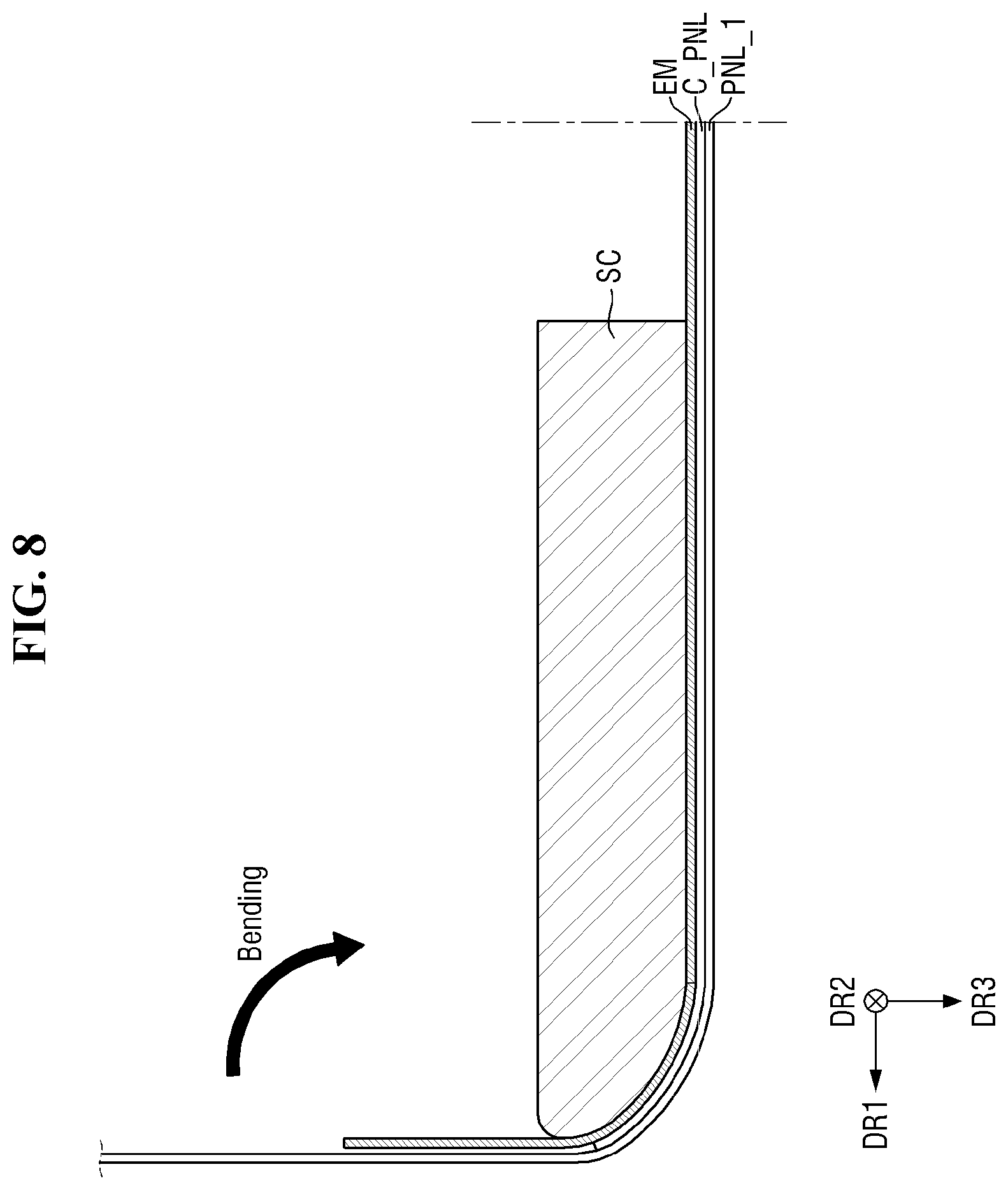 Patent US12504790 Figure 8 – Display device and method of manufacturing the same
