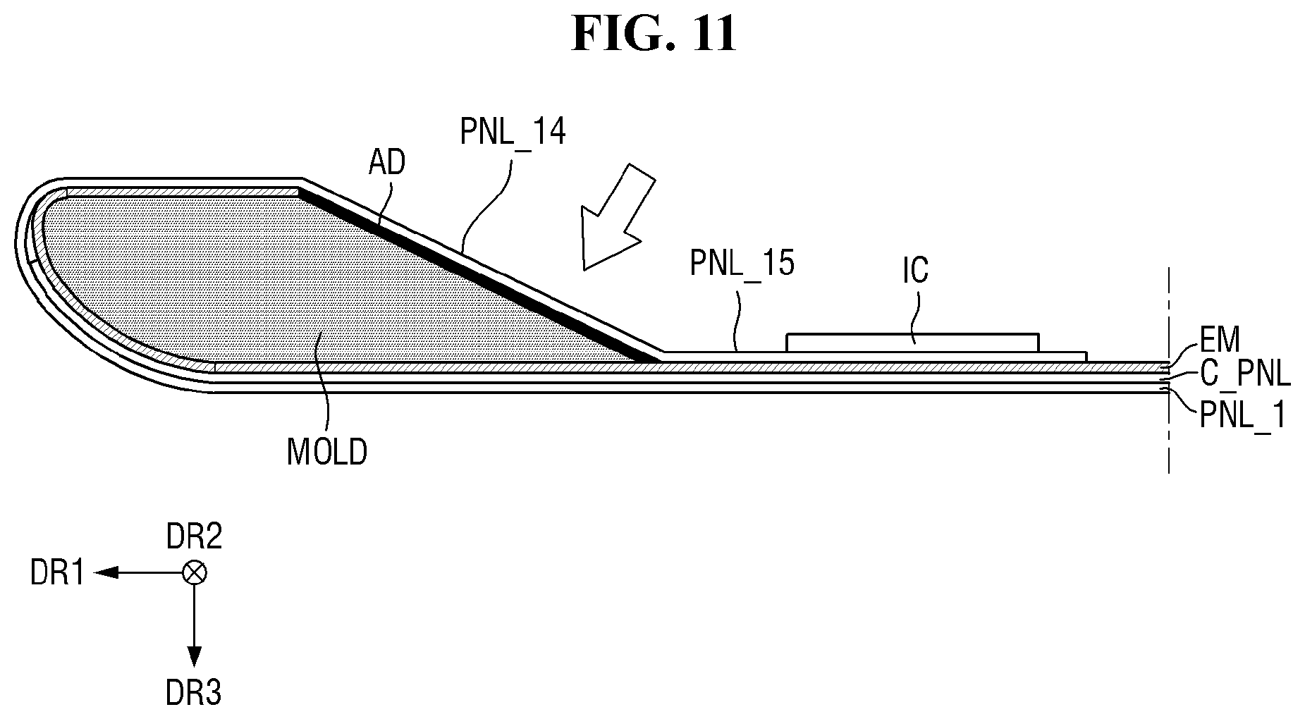 Patent US12504790 Figure 11 – Display device and method of manufacturing the same