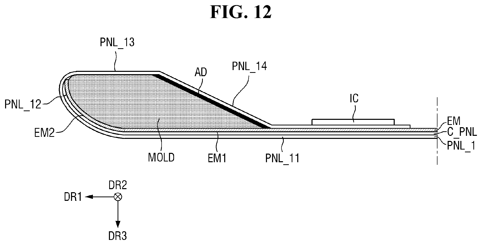Patent US12504790 Figure 12 – Display device and method of manufacturing the same