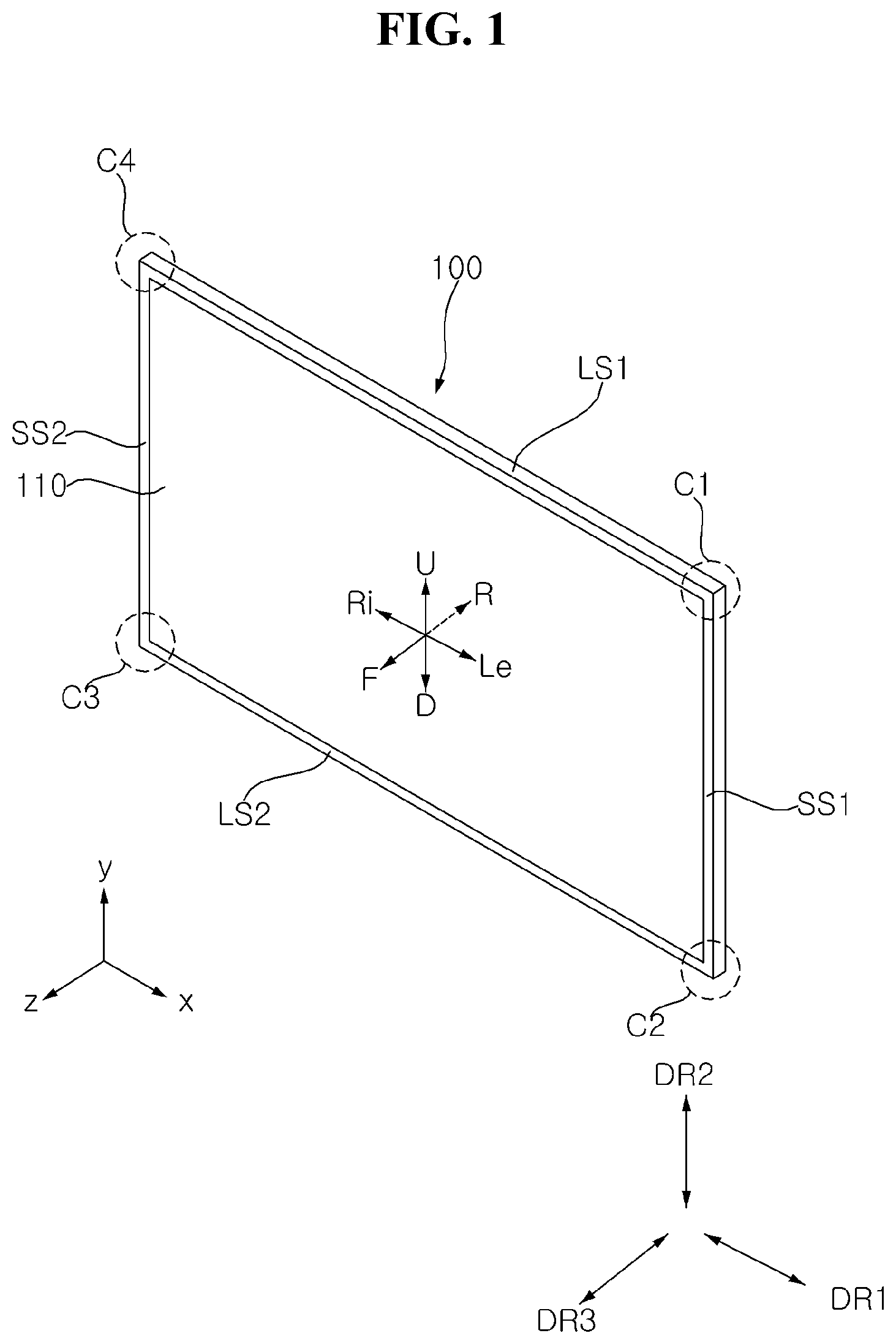 Patent US12504791 Figure 1 – Display device
